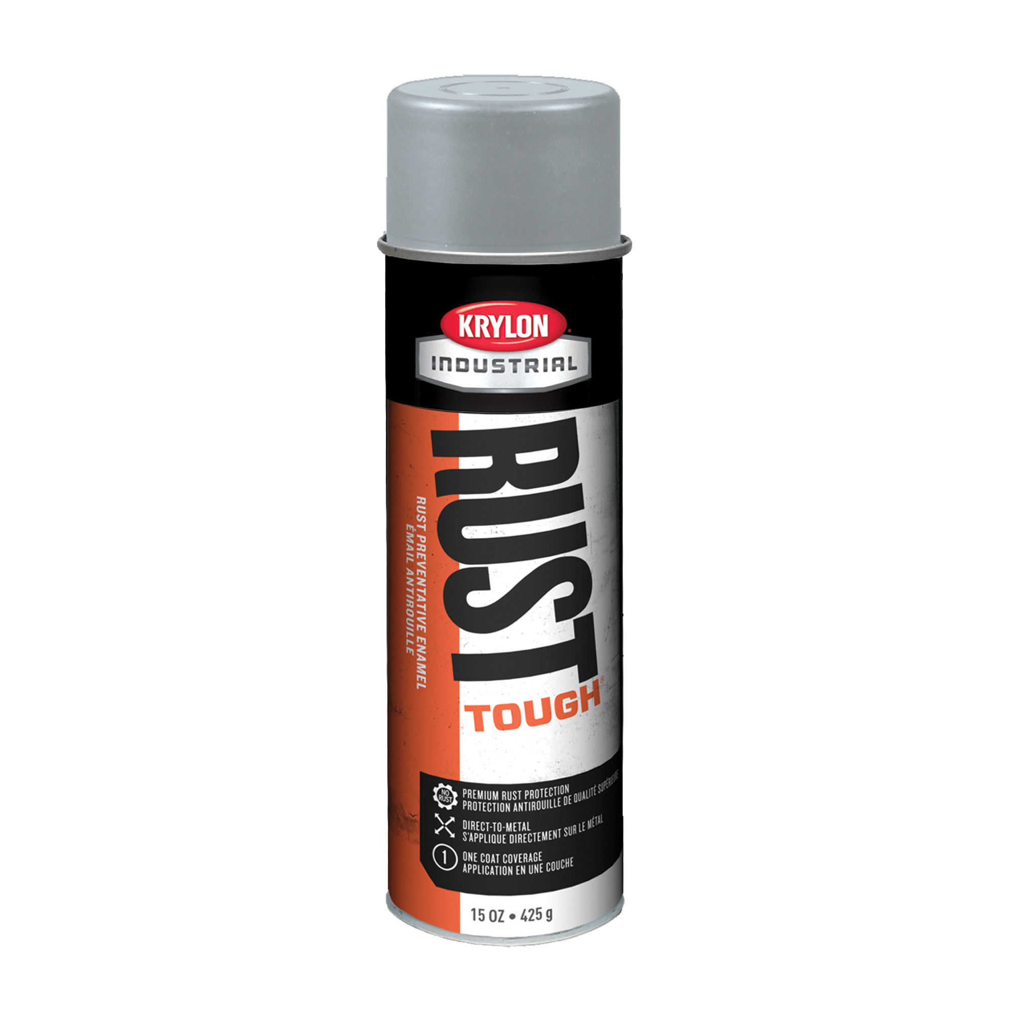 Émail acrylique alkyd Rust ToughMD, Gris, Brillant, 15 oz, Canette aérosol
