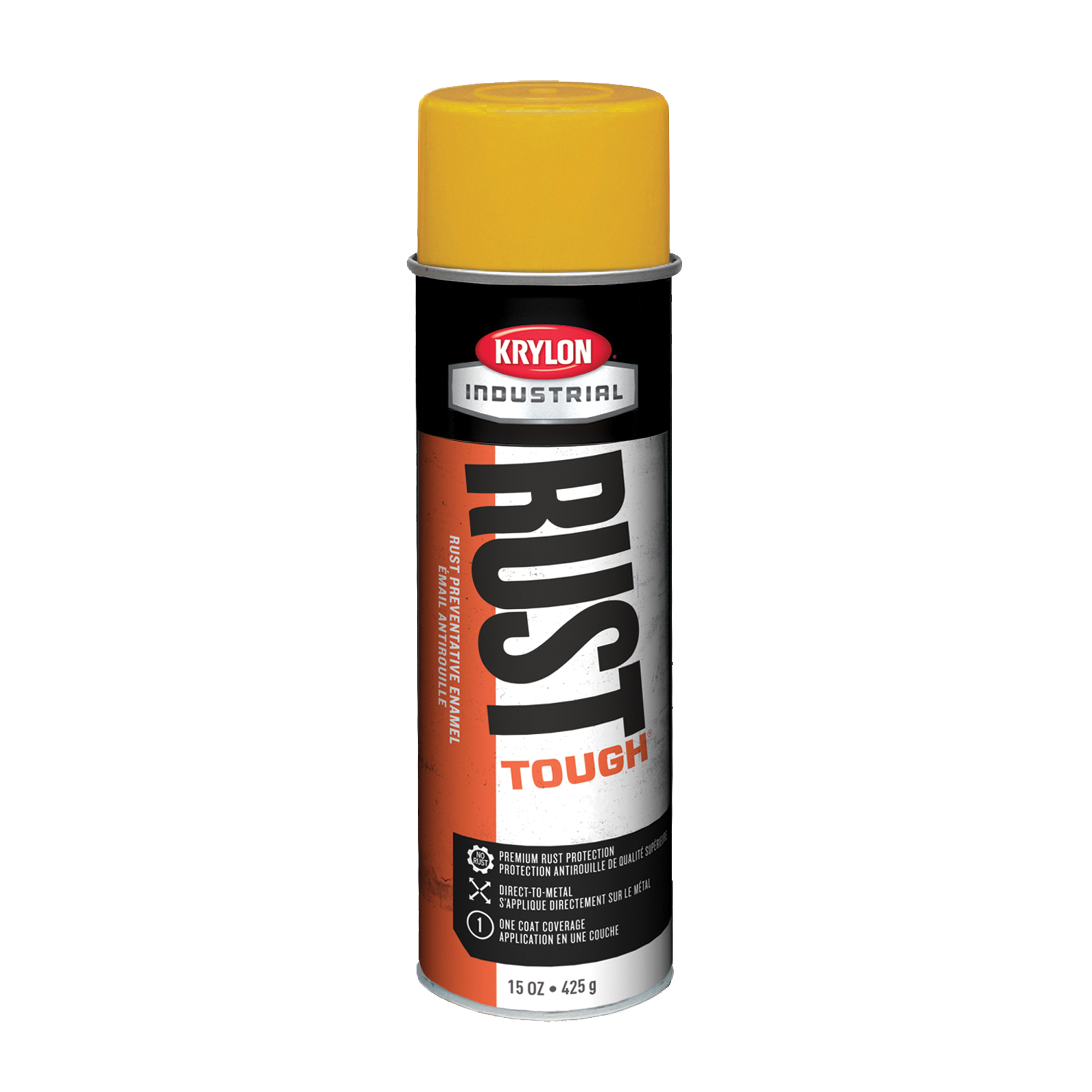 Émail acrylique alkyd Rust ToughMD, Jaune rampe de sécurité fédérale, Brillant, 15 oz, Canette aérosol