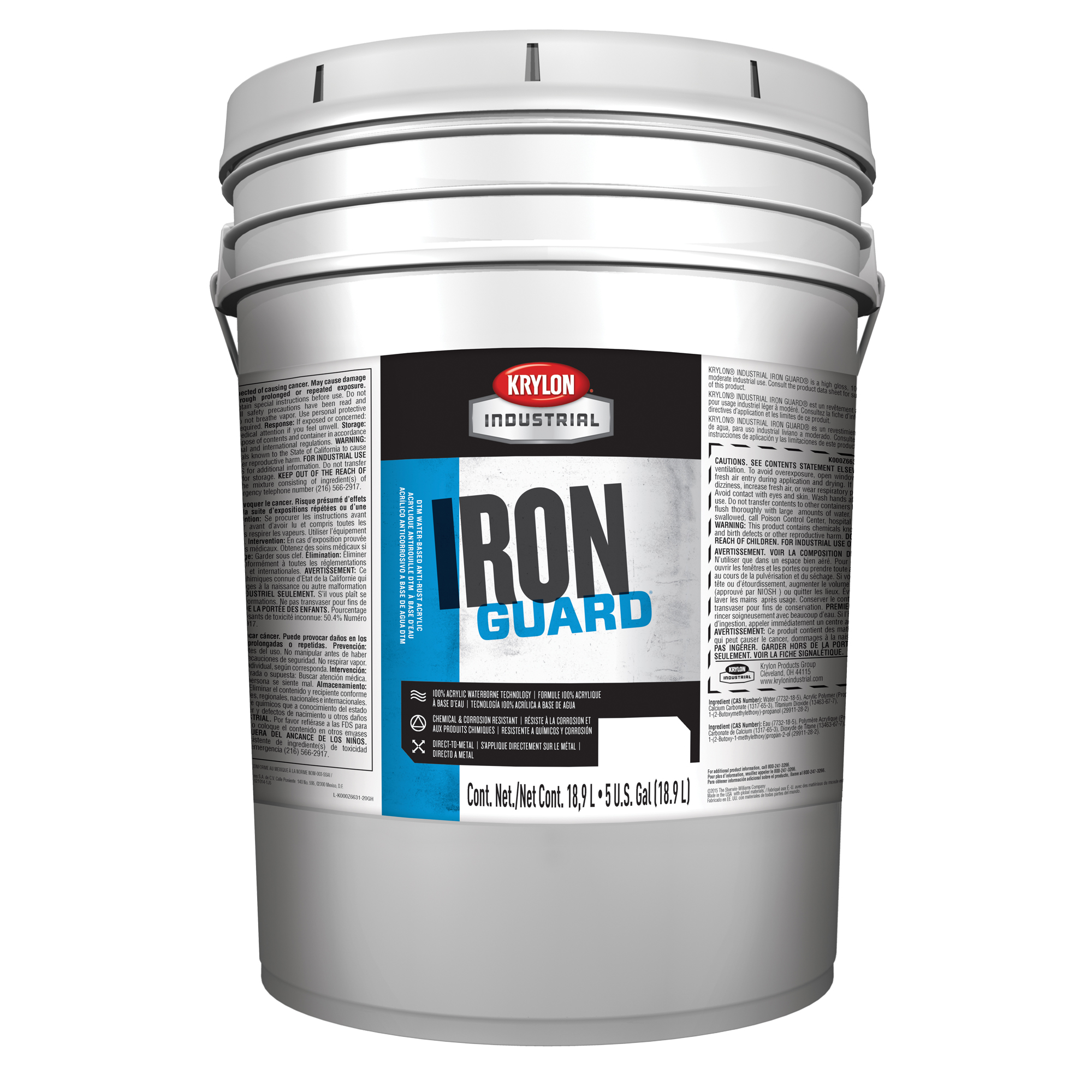 Émail industriel à base d'eau Iron GuardMD, 5 gal., Seau, Blanc
