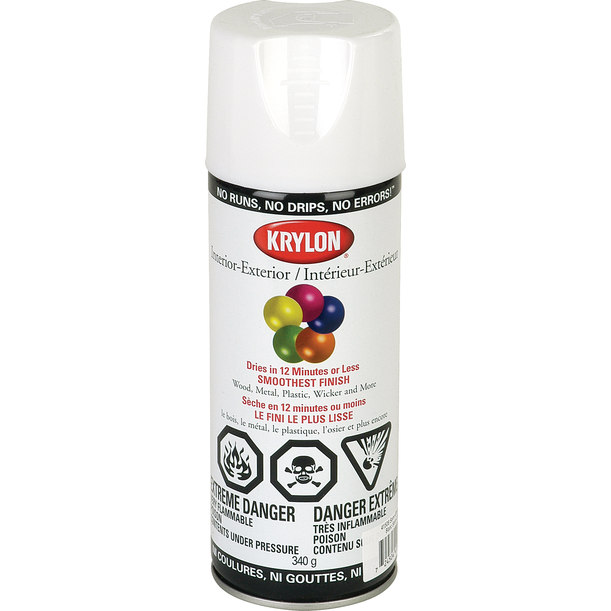 Laque industrielle Acryli-QuikMC, Blanc, Semi-brillant, 12 oz, Canette aérosol
