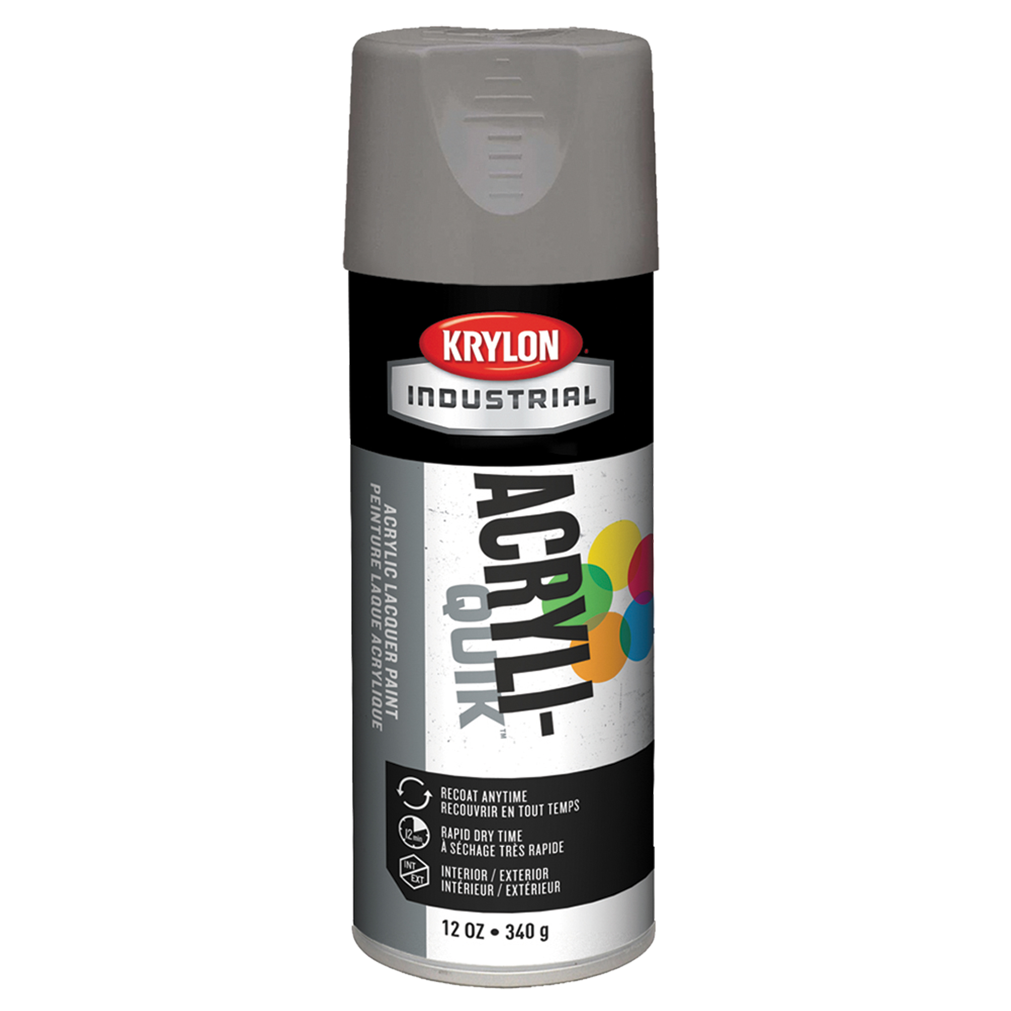 Laque industrielle Acryli-QuikMC, Gris fumée, Brillant, 12 oz, Canette aérosol