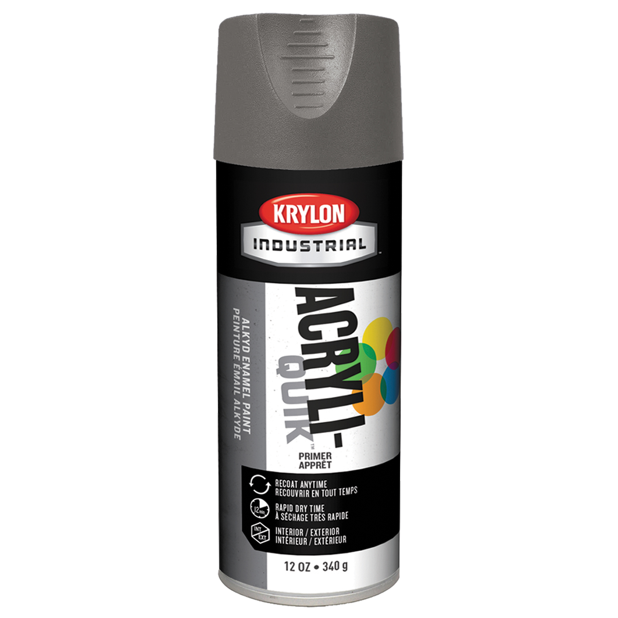 Laque industrielle Acryli-QuikMC, Gris, Très mat, 12 oz, Canette aérosol