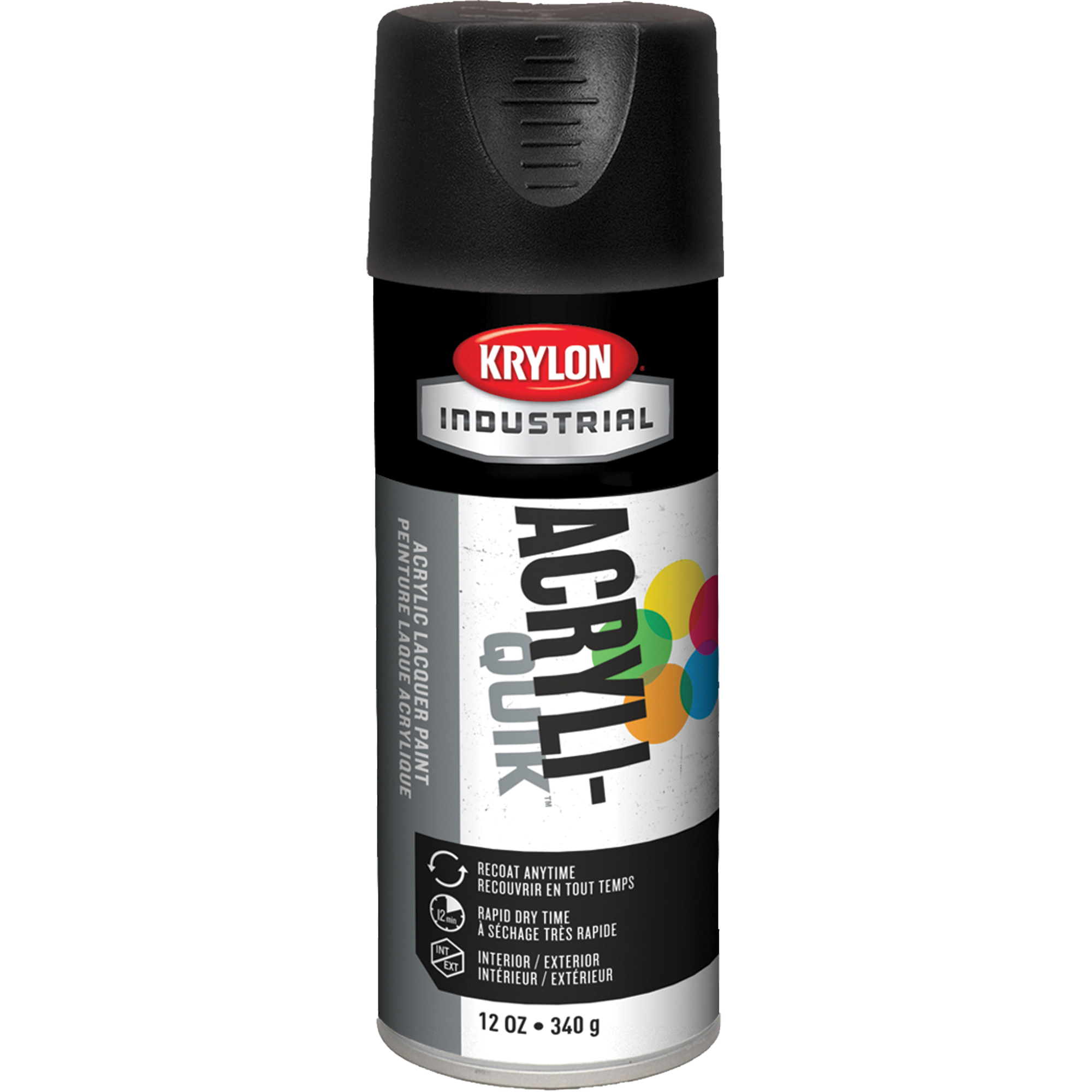 Laque industrielle Acryli-QuikMC, Noir, Ultra-mat, 12 oz, Canette aérosol