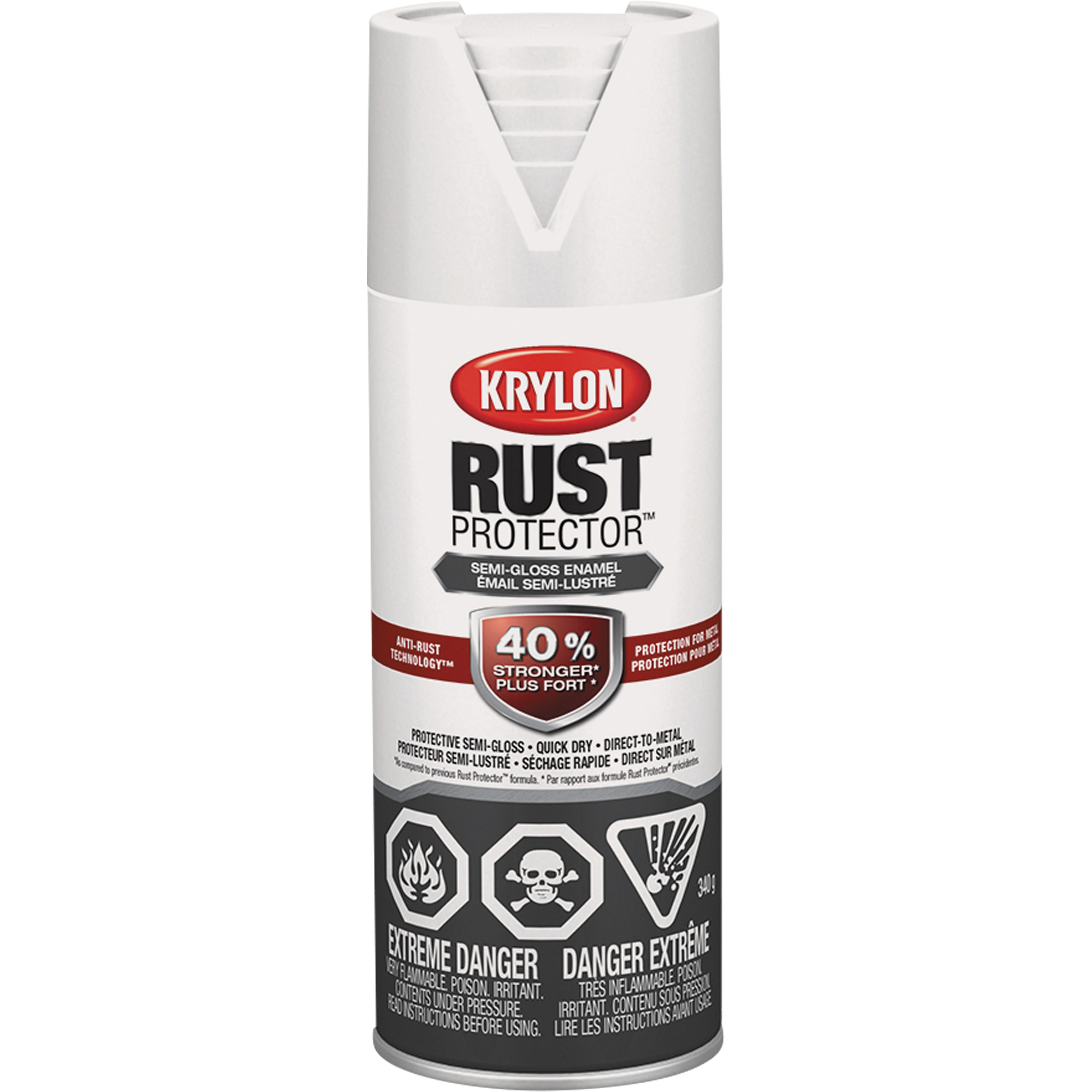 Peinture à émail Rust ProtectorMD, Blanc, Semi-brillant, 12 oz, Canette aérosol