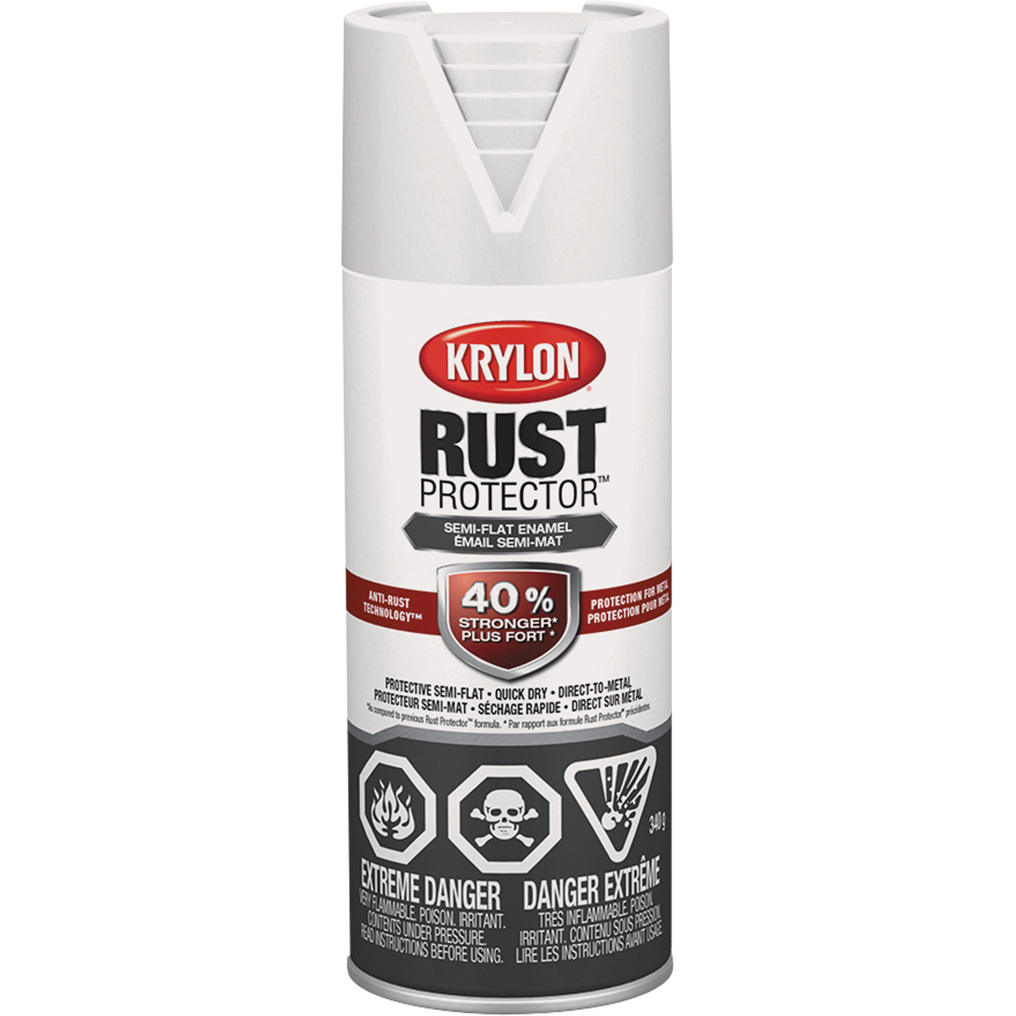 Peinture à émail Rust ProtectorMD, Blanc, Semi-mat, 12 oz, Canette aérosol