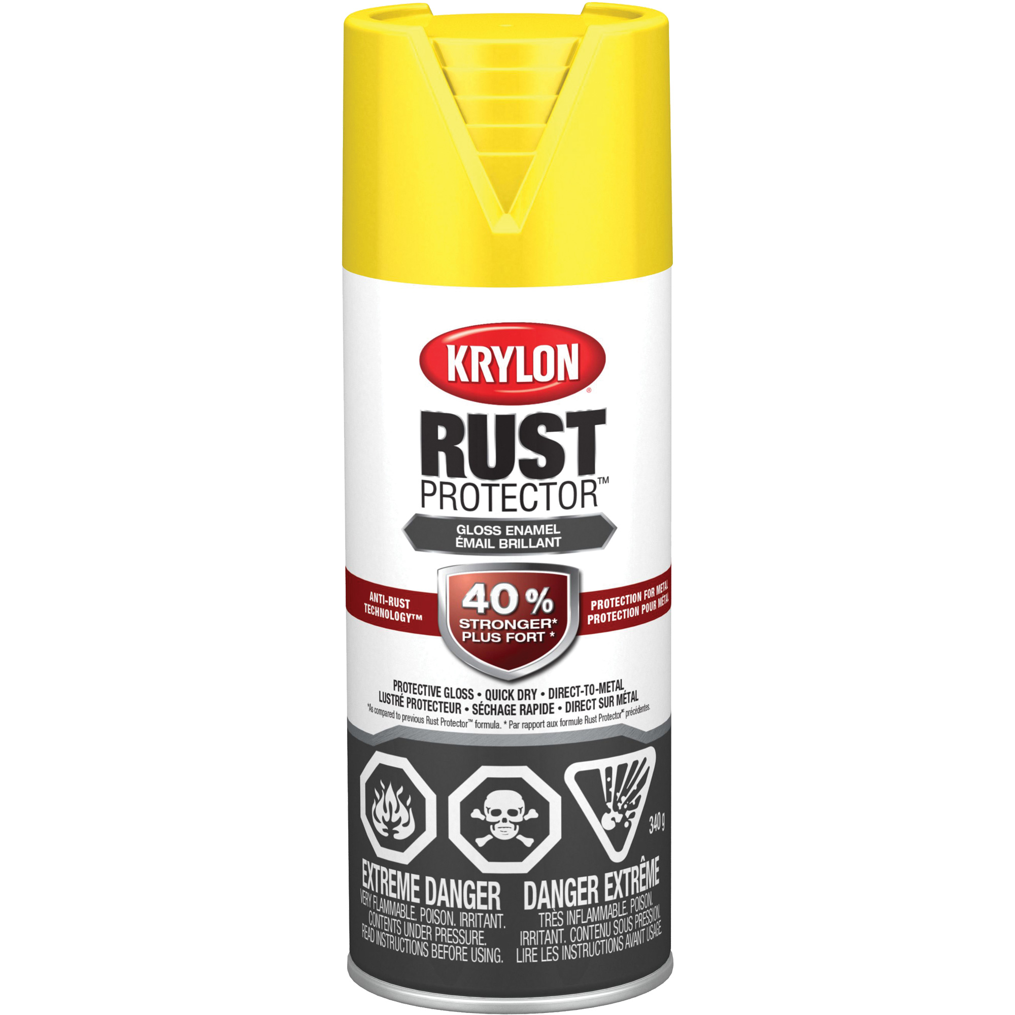 Peinture à émail Rust ProtectorMD, Jaune, Brillant, 12 oz, Canette aérosol