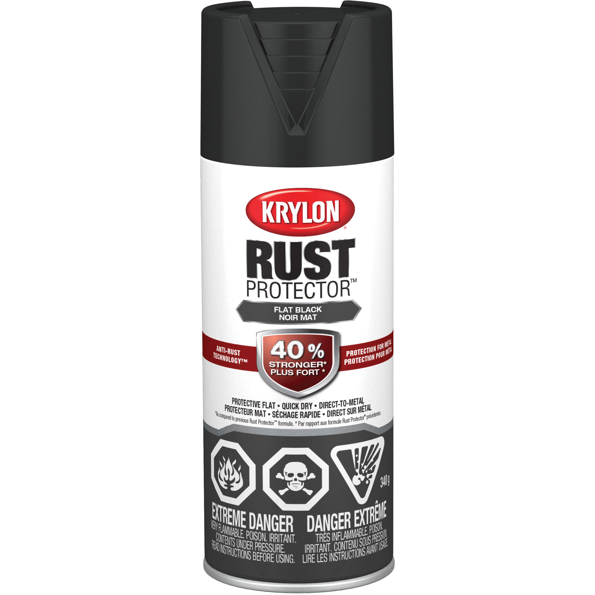Peinture à émail Rust ProtectorMD, Noir, Très mat, 12 oz, Canette aérosol