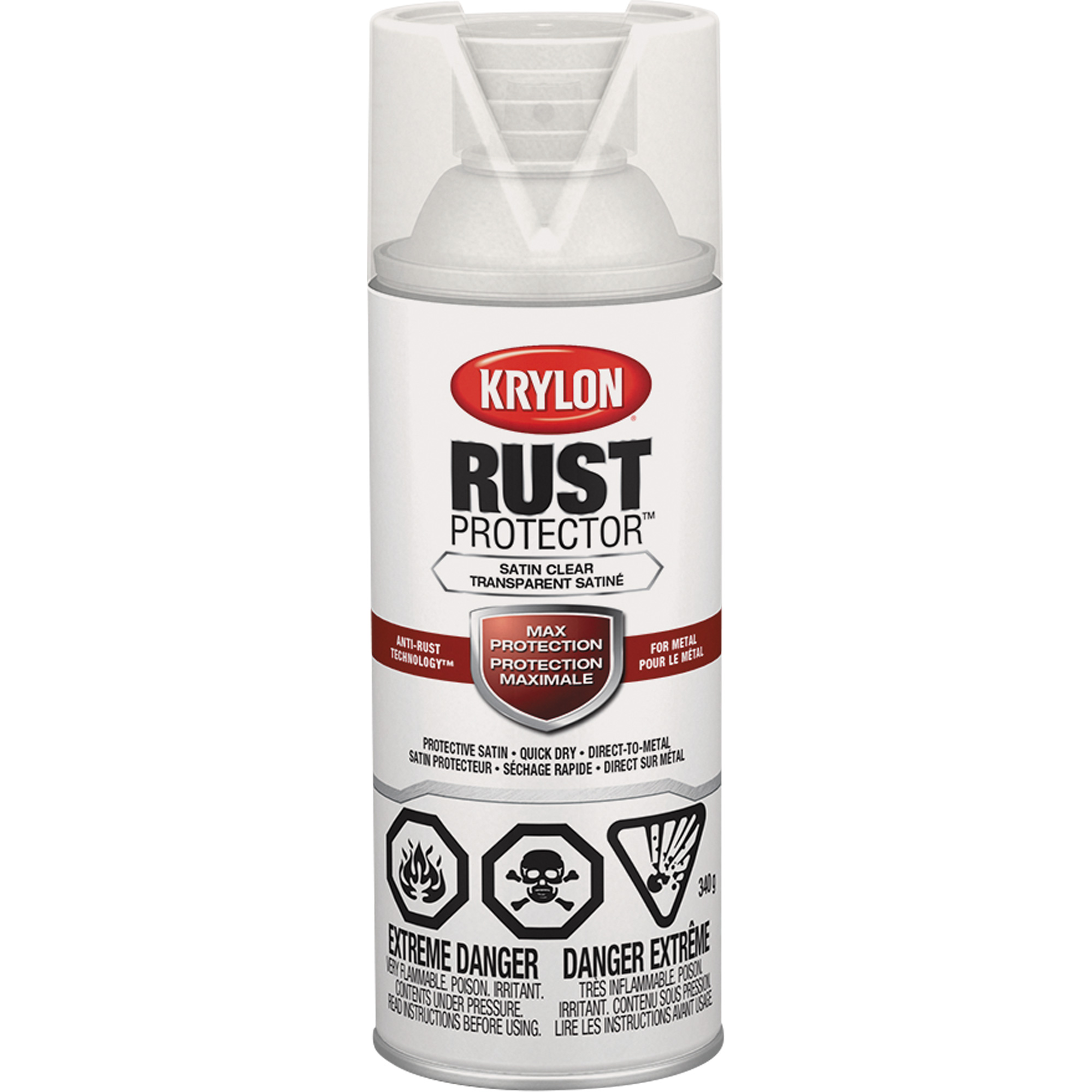 Peinture à émail Rust ProtectorMD, Transparent, Satin, 12 oz, Canette aérosol