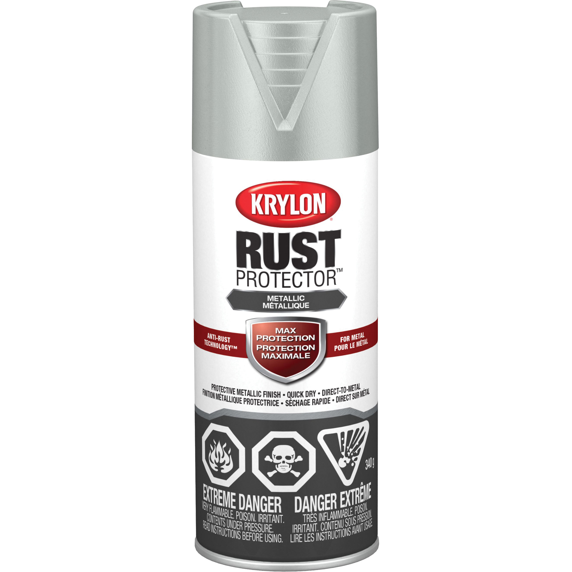 Peinture à fini métallique Rust ProtectorMD, Aluminium métallique, Métallique, 12 oz, Canette aérosol