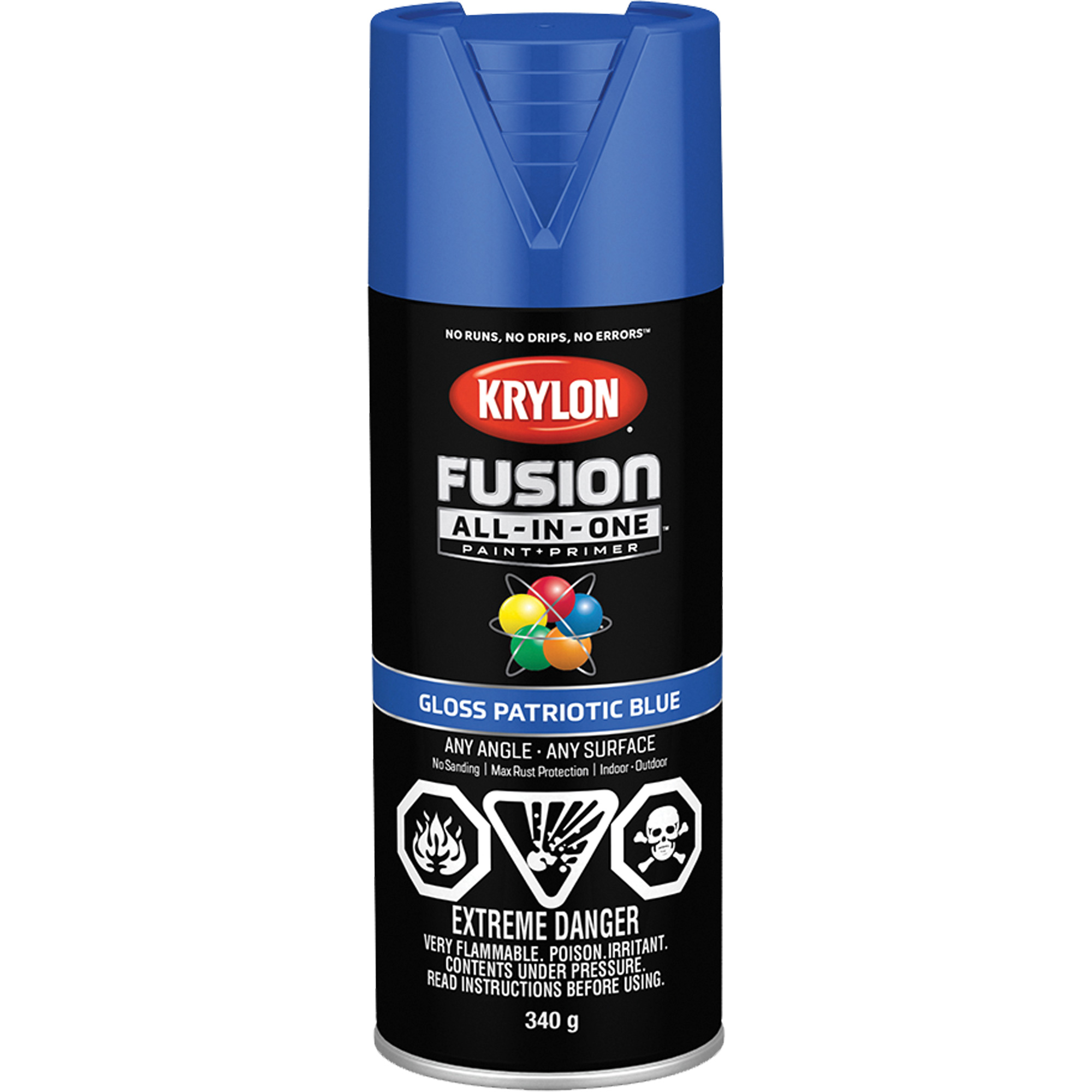 Peinture à pulvériser tout en un Fusion, Bleu patriotique, Brillant, 12 oz, Canette aérosol