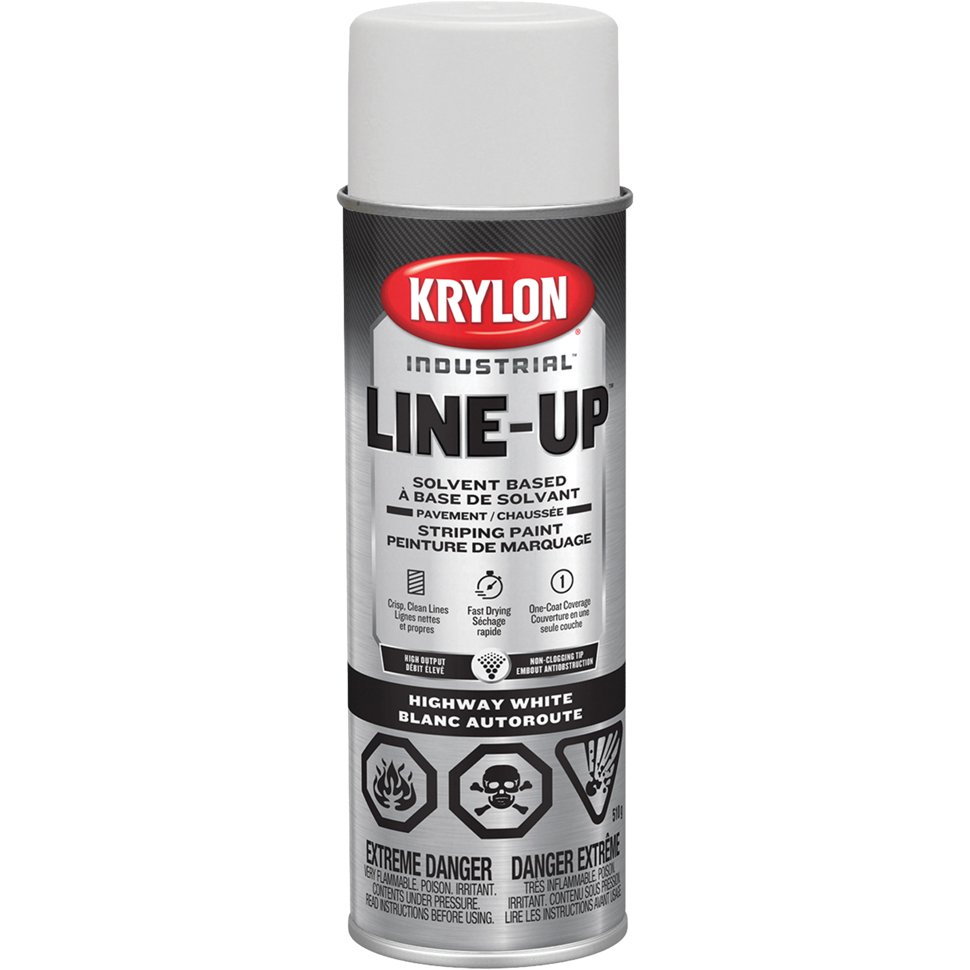 Peinture de marquage professionnelle à base de solvant, Blanc, 18 oz, Canette aérosol