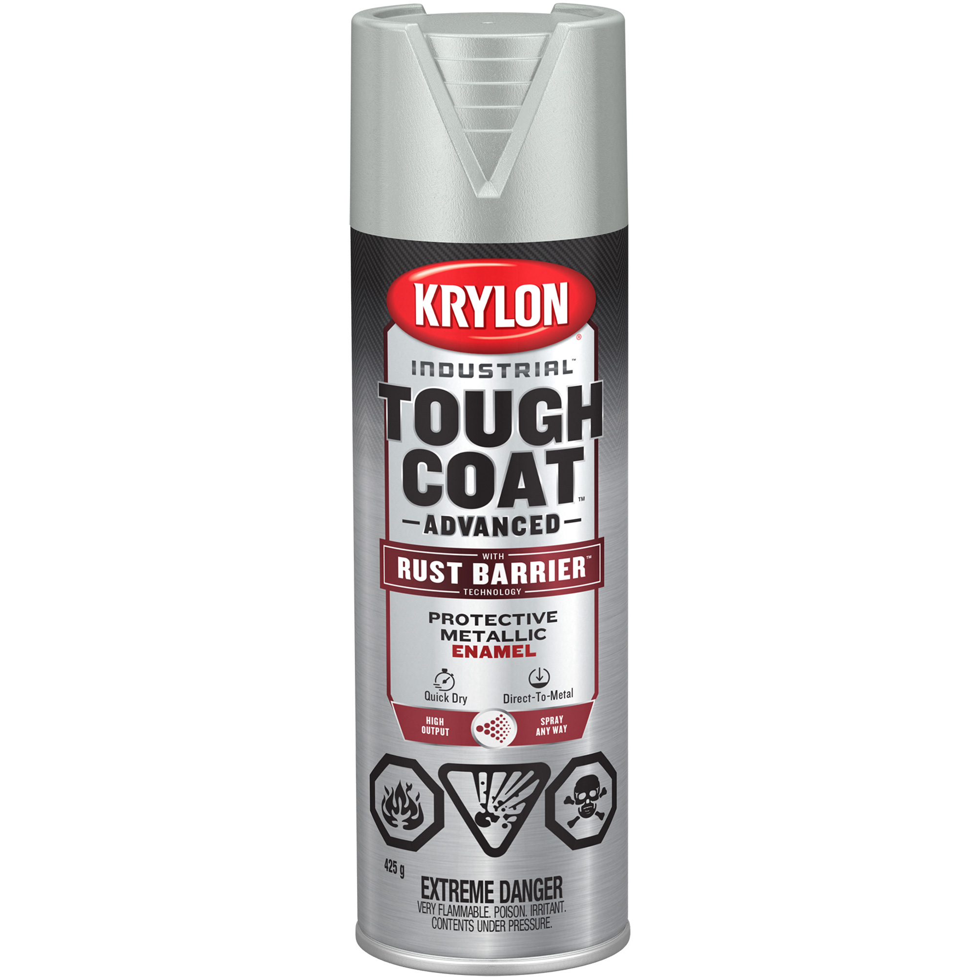 Peinture Tough CoatMD avec technologie Rust BarrierMC, Aluminium, Métallique, 425 g, Canette aérosol
