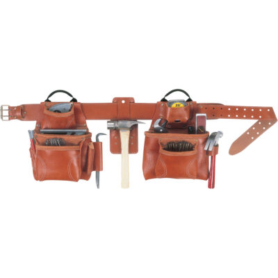 Ceinture à outils combinée de luxe, Cuir, Havane