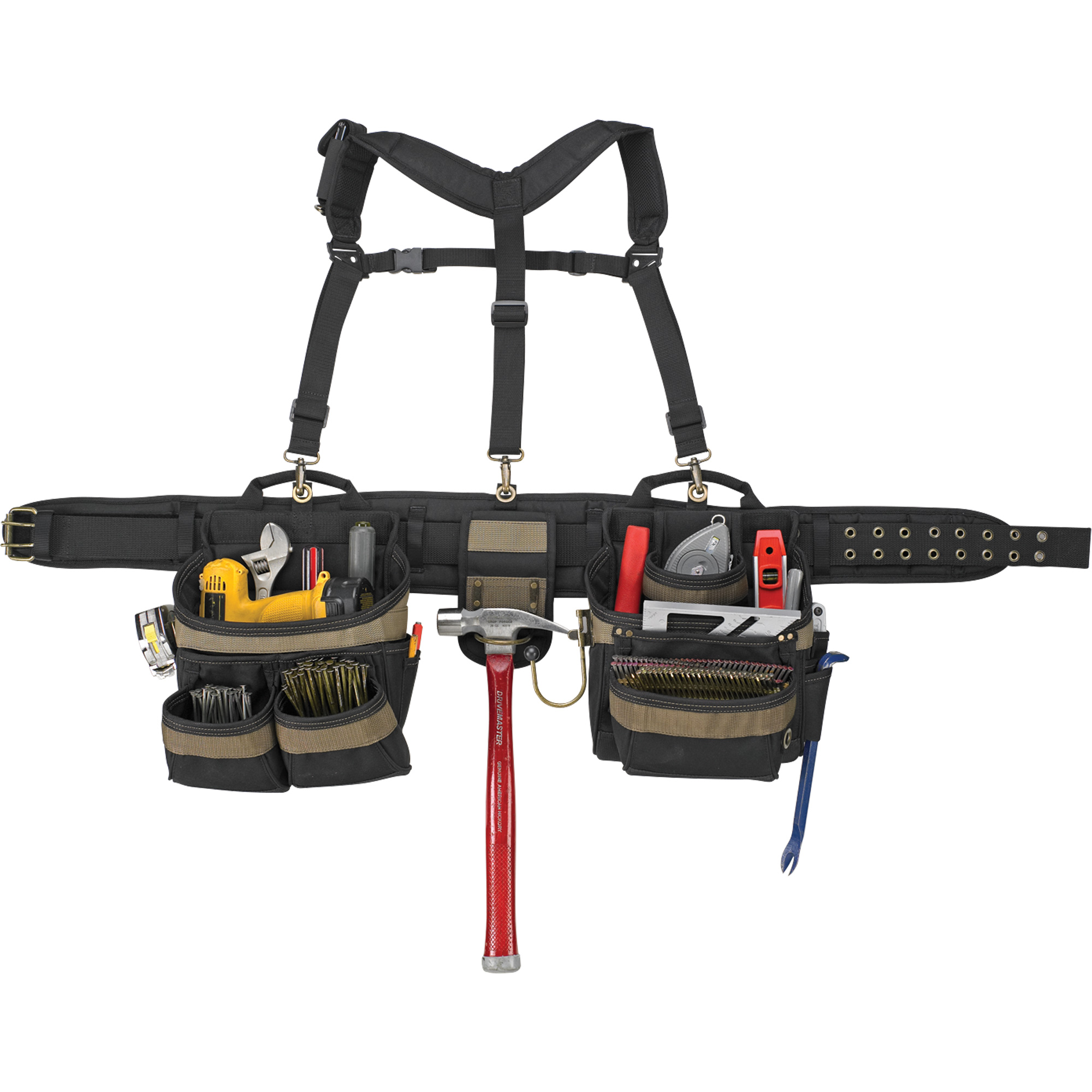 Ceinture à outils de luxe, Polyester, Noir