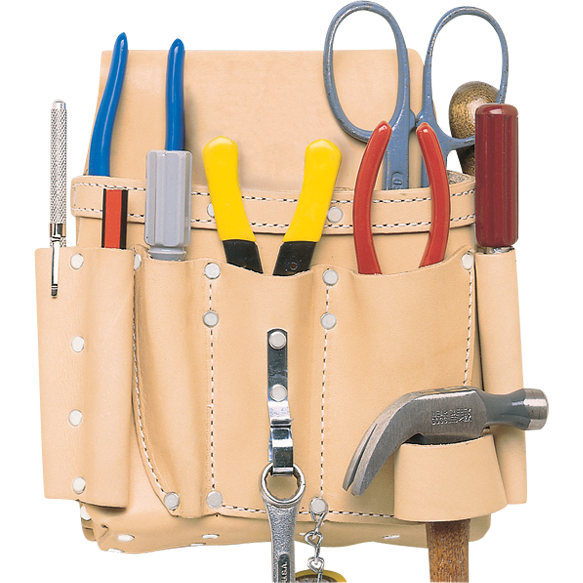 Ceinture à outils pour électricien, Porte-outil multiple, Cuir, 8 Poches