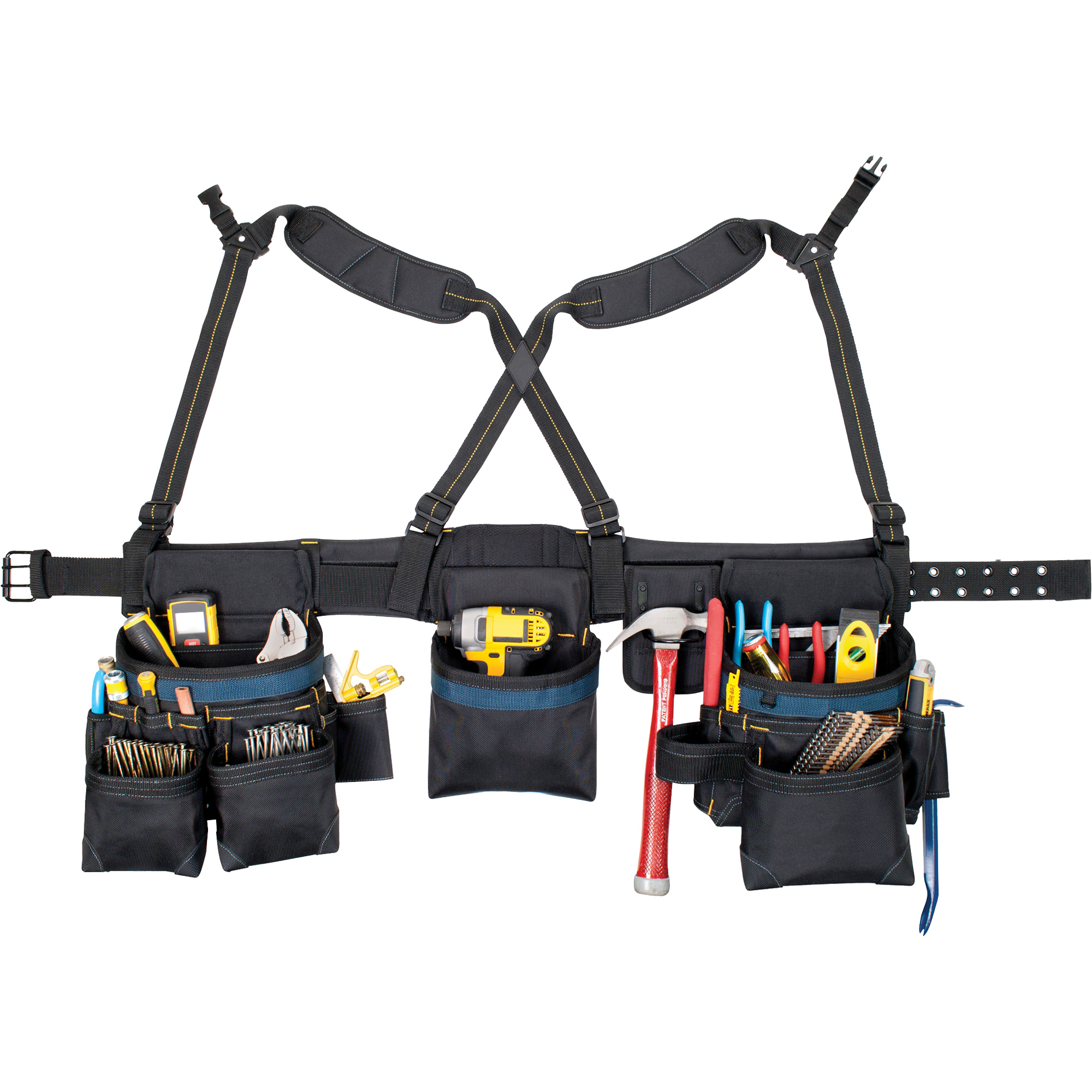 Ceinture à outils pour menuisier, Polyester, Noir