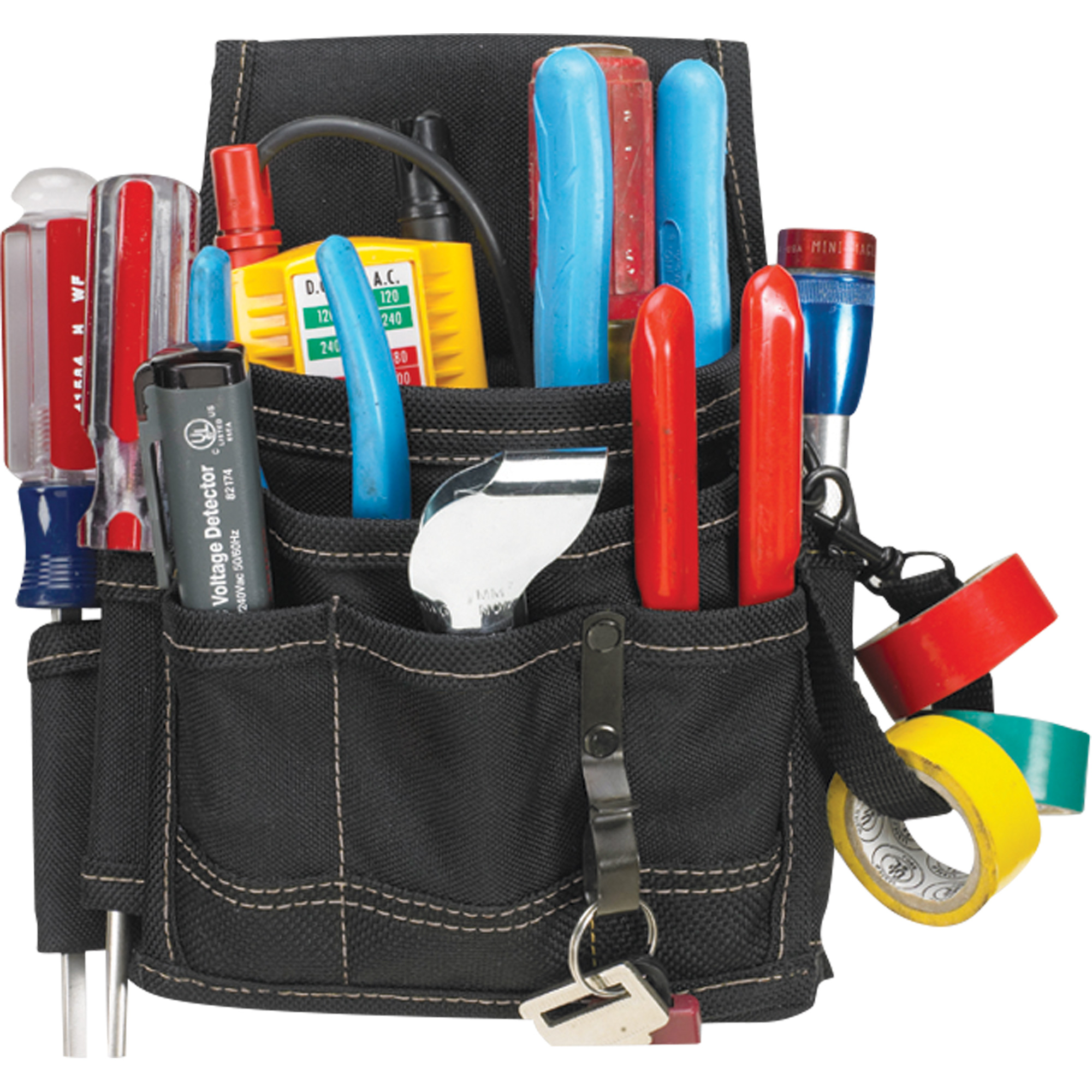 Étui d'entretien pour électricien, Porte-outil multiple, Polyester, 9 Poches
