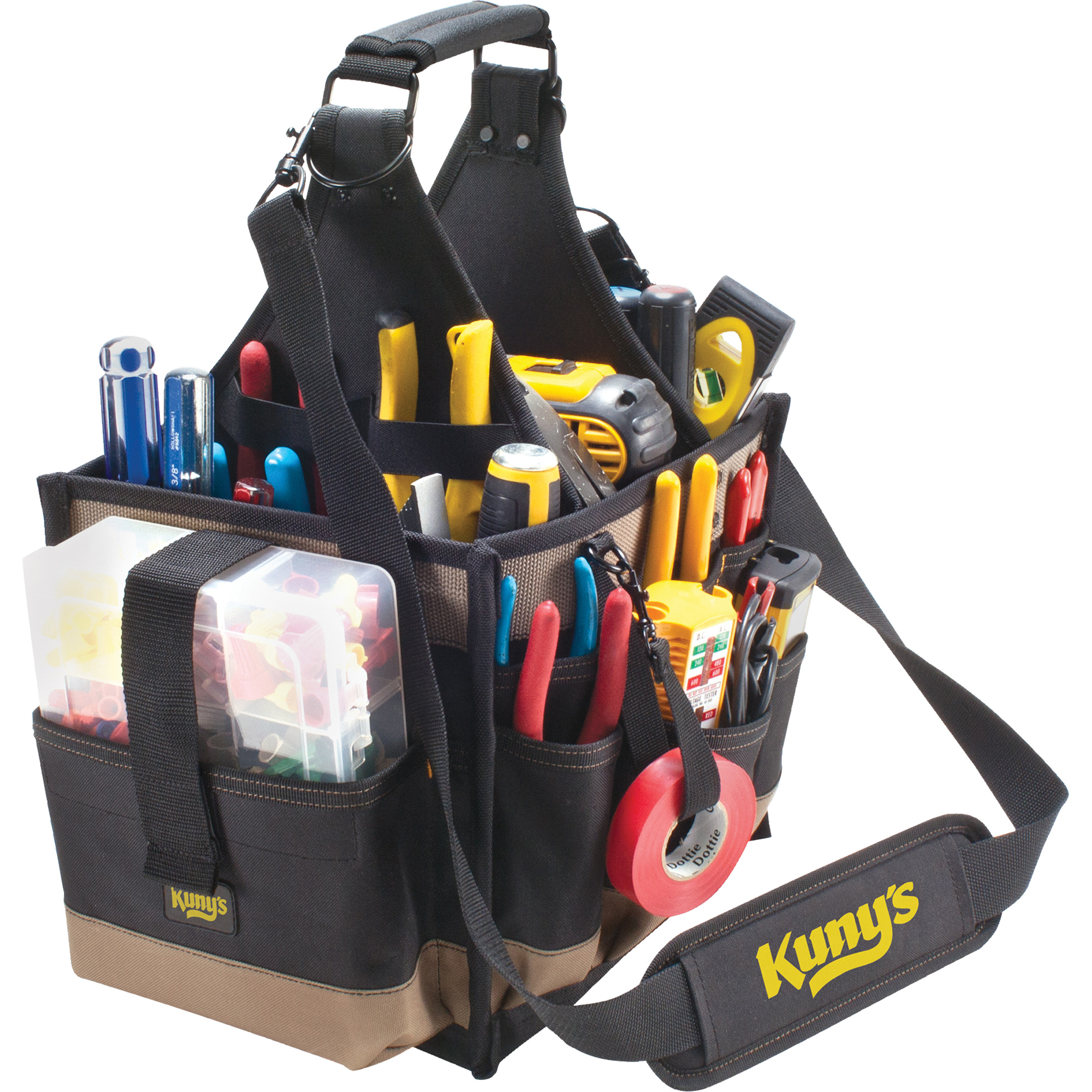 Grands porte-outils pour électriciens et travaux de maintenance, Polyester, 23 pochettes, Noir