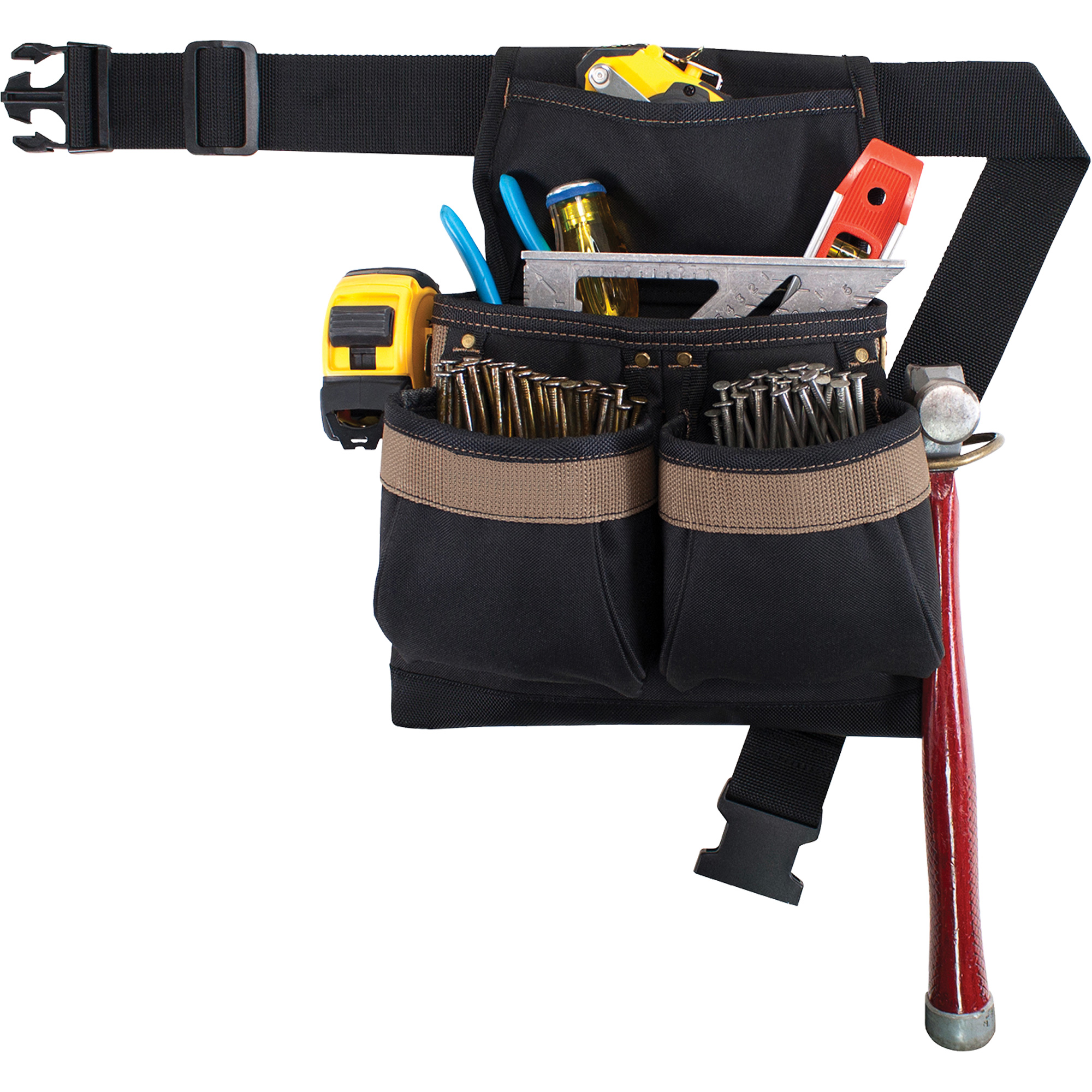 Petite ceinture à outils de luxe, Polyester, Noir
