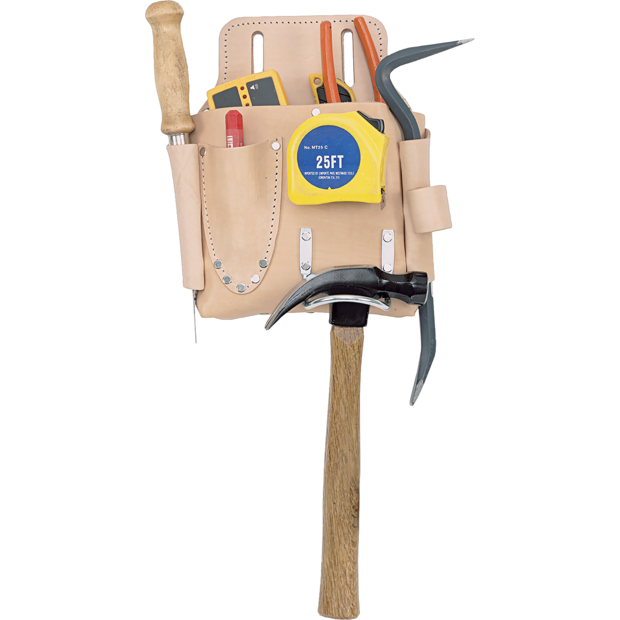Poche pour outils de travail des cloisons sèches, Porte-outil, Cuir, 7 Poches