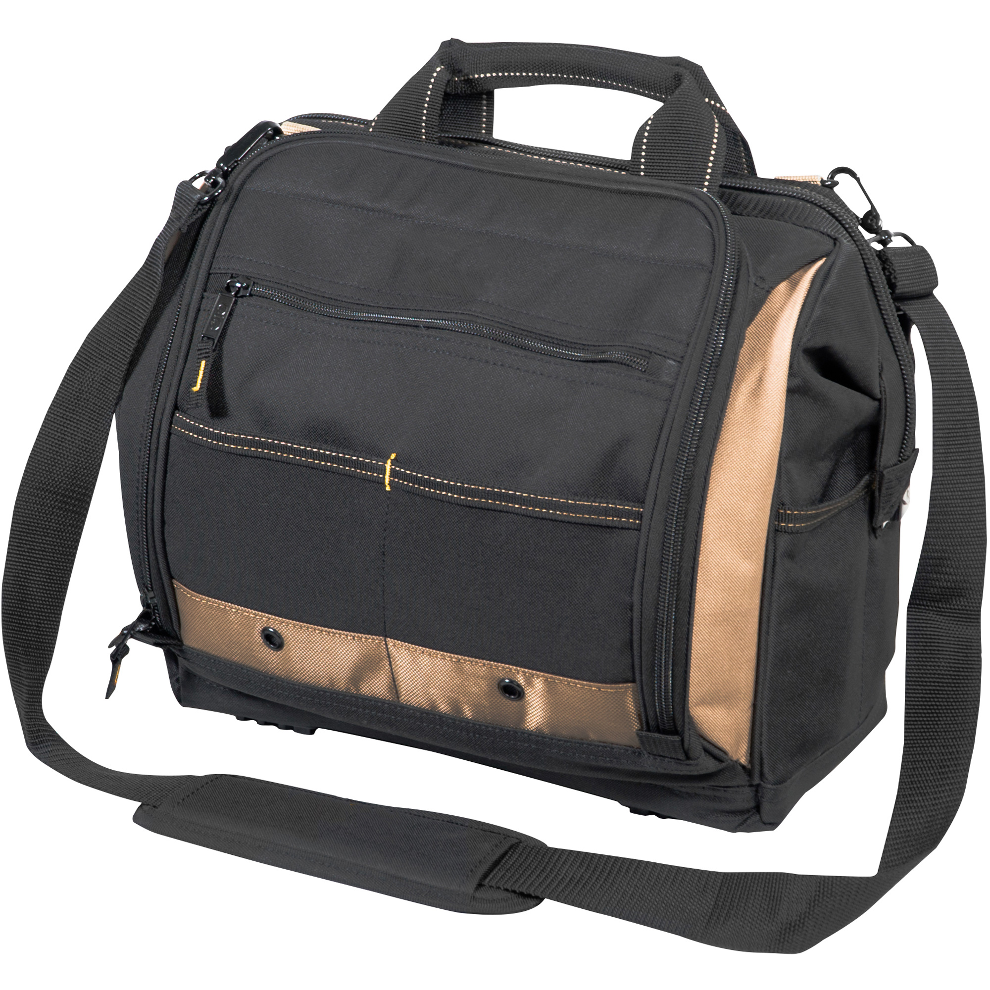 Porte-outils à compartiments multiples, Polyester, 33 pochettes, Noir