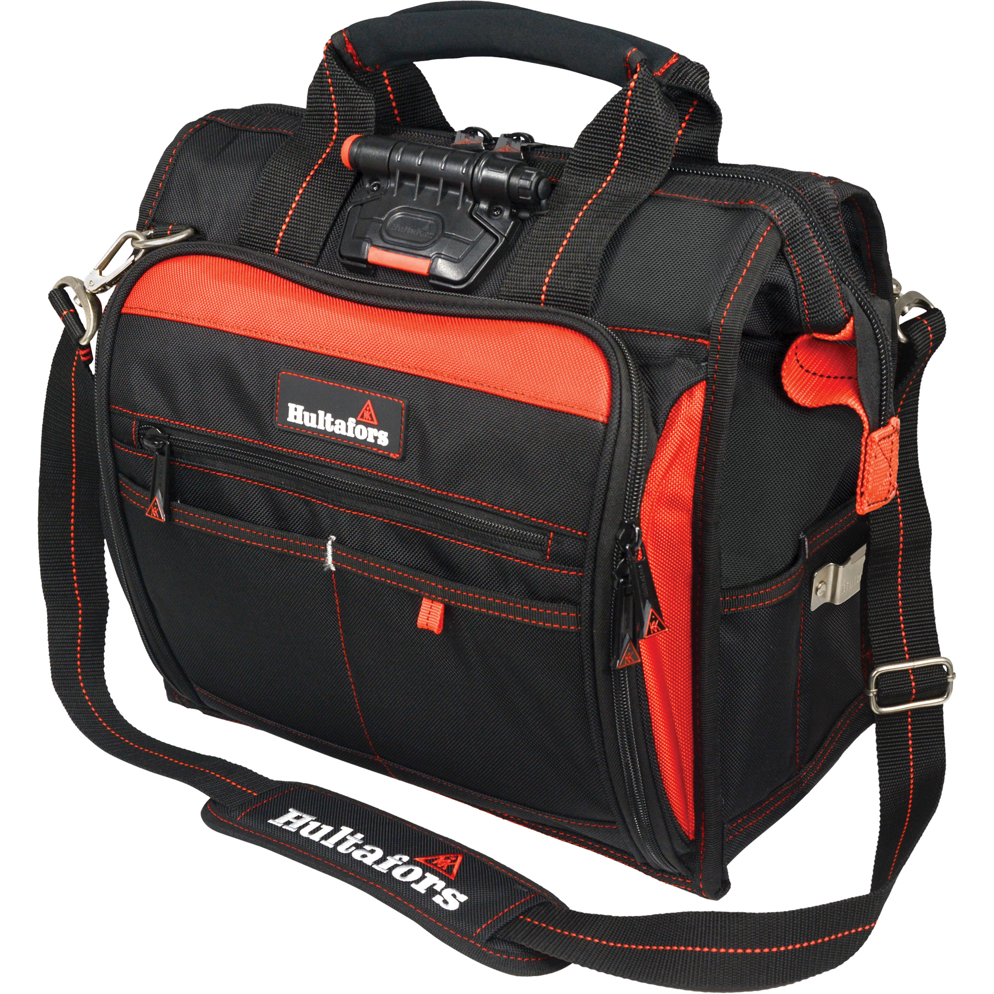 Sac à outils éclairé pour technicien, Polyester balistique, Noir/Rouge