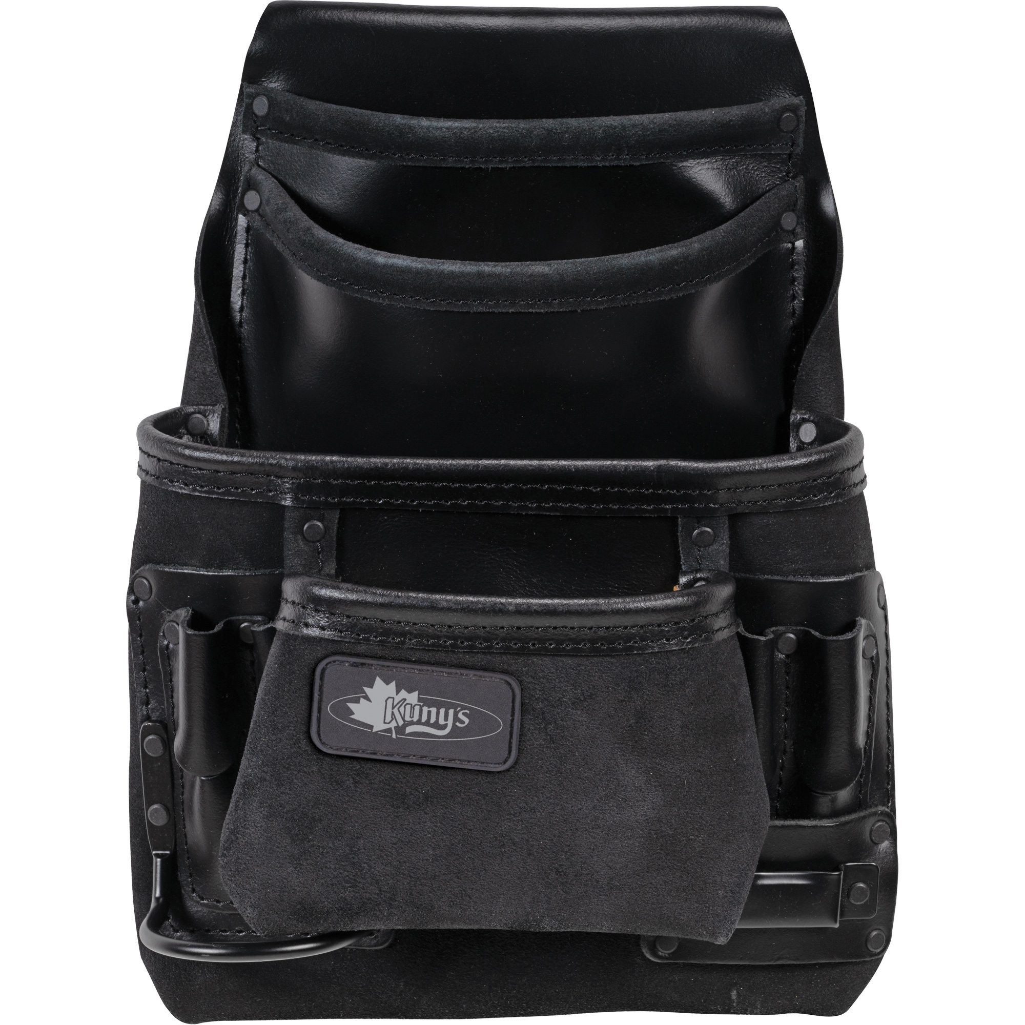 Sac robuste Phantom pour clous et outils, Cuir, 10 pochettes, Noir