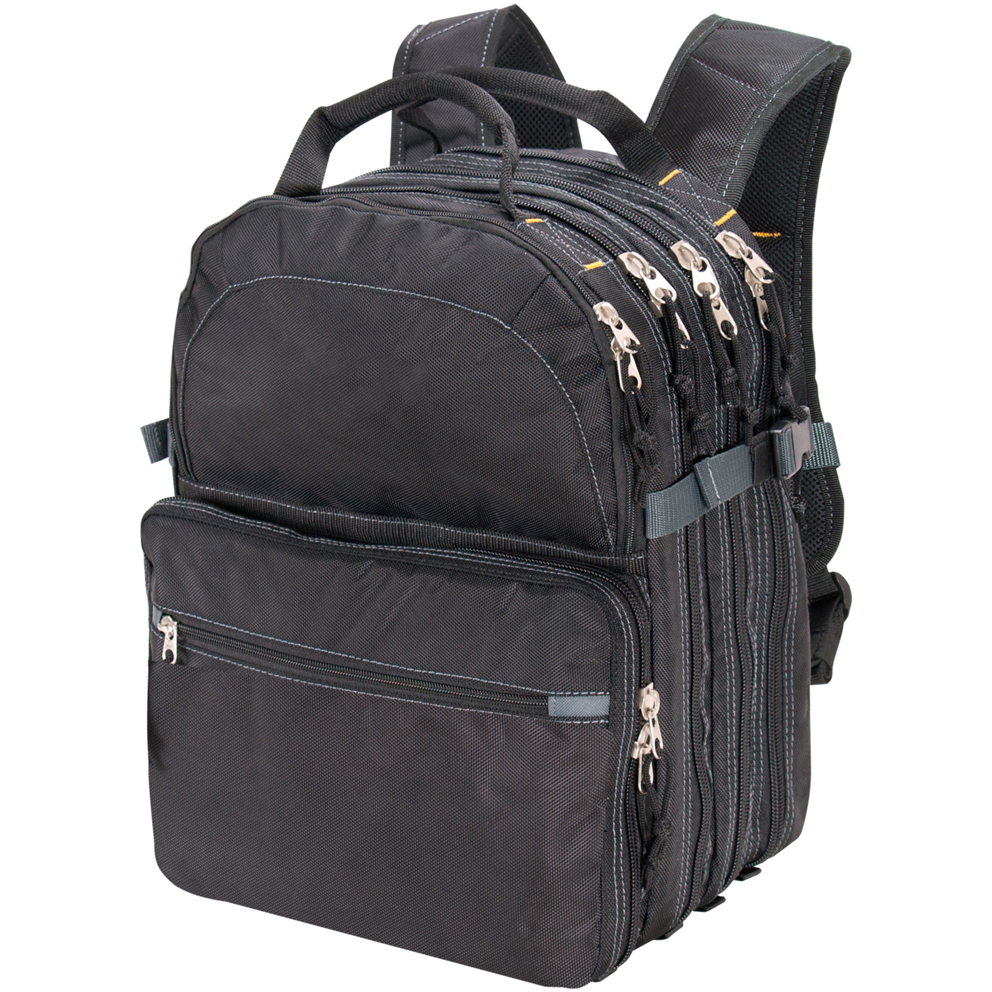 Sacs à dos pour outils à 75 pochettes, 13" lo x 17-1/2" la, Noir, Nylon