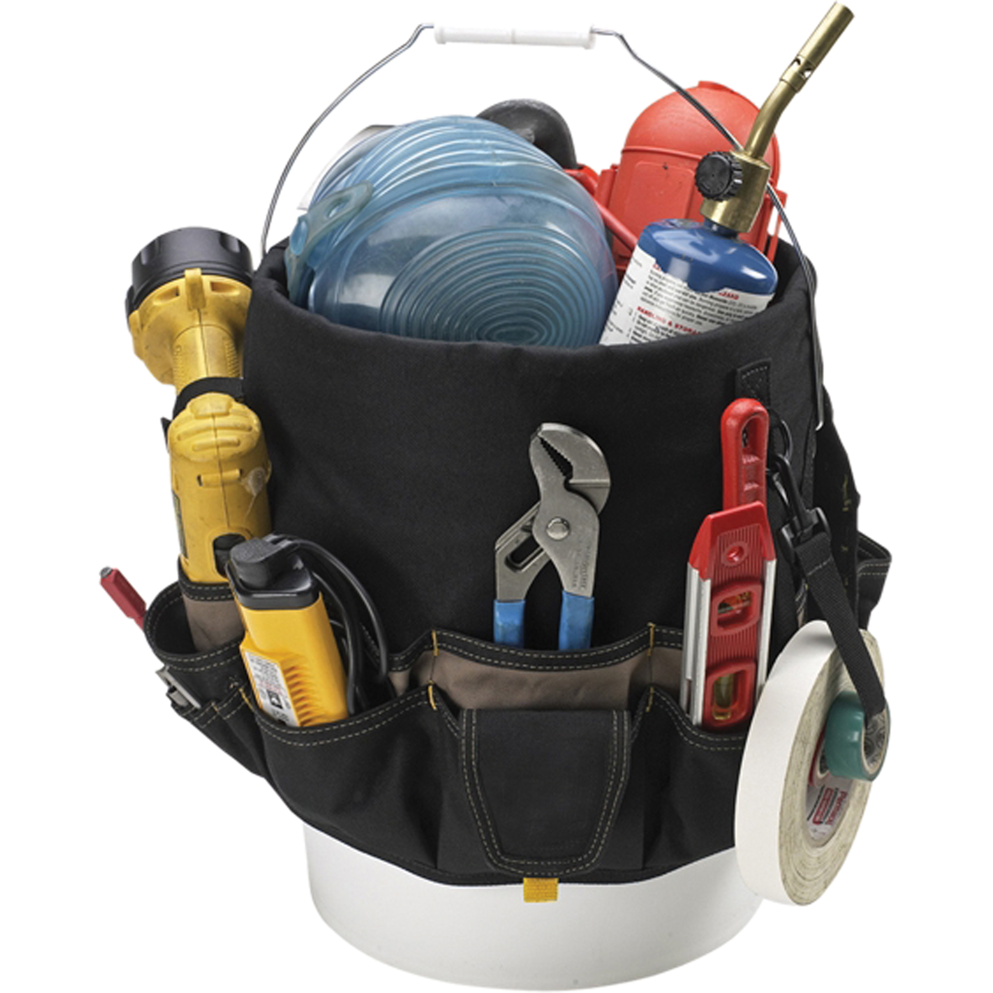 Sacs Bucket Buddy à 48 pochettes, 6" lo x 11" la x 12" h, Polyester, Noir
