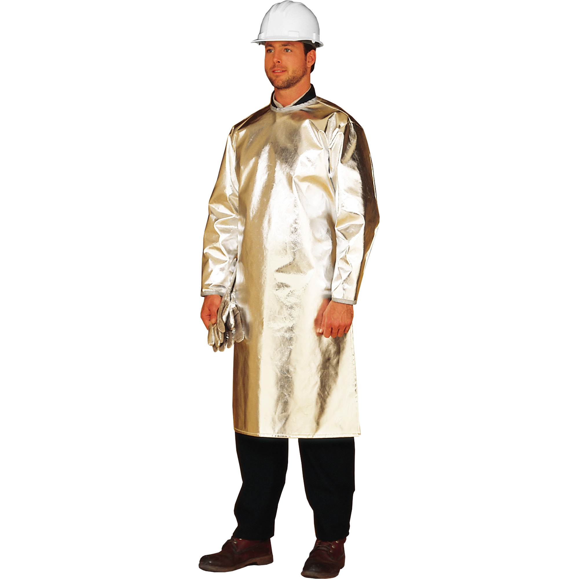 Long tablier/sarrau de protection thermique ALM 300, 48" lo, Fibre de verre aluminisée