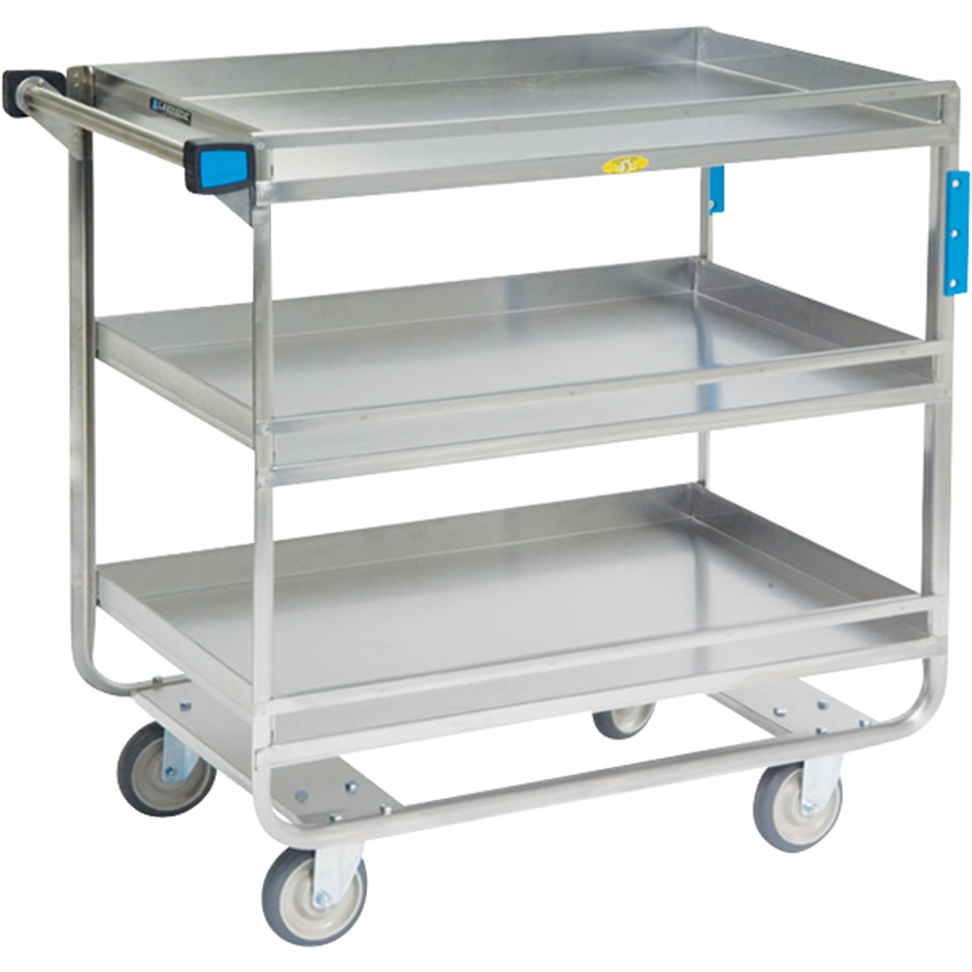 Chariots avec barres de retenue, 3 Tiers, 23" la x 37-1/4" h x 38-5/8" p, Capacité 700 lb