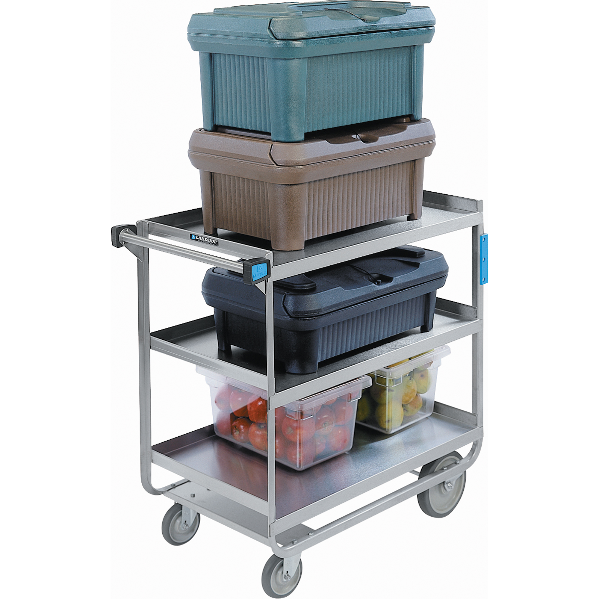 Chariots robustes à châssis en U, 3 Tiers, 19" la x 34-1/2" h x 33" p, Capacité 700 lb
