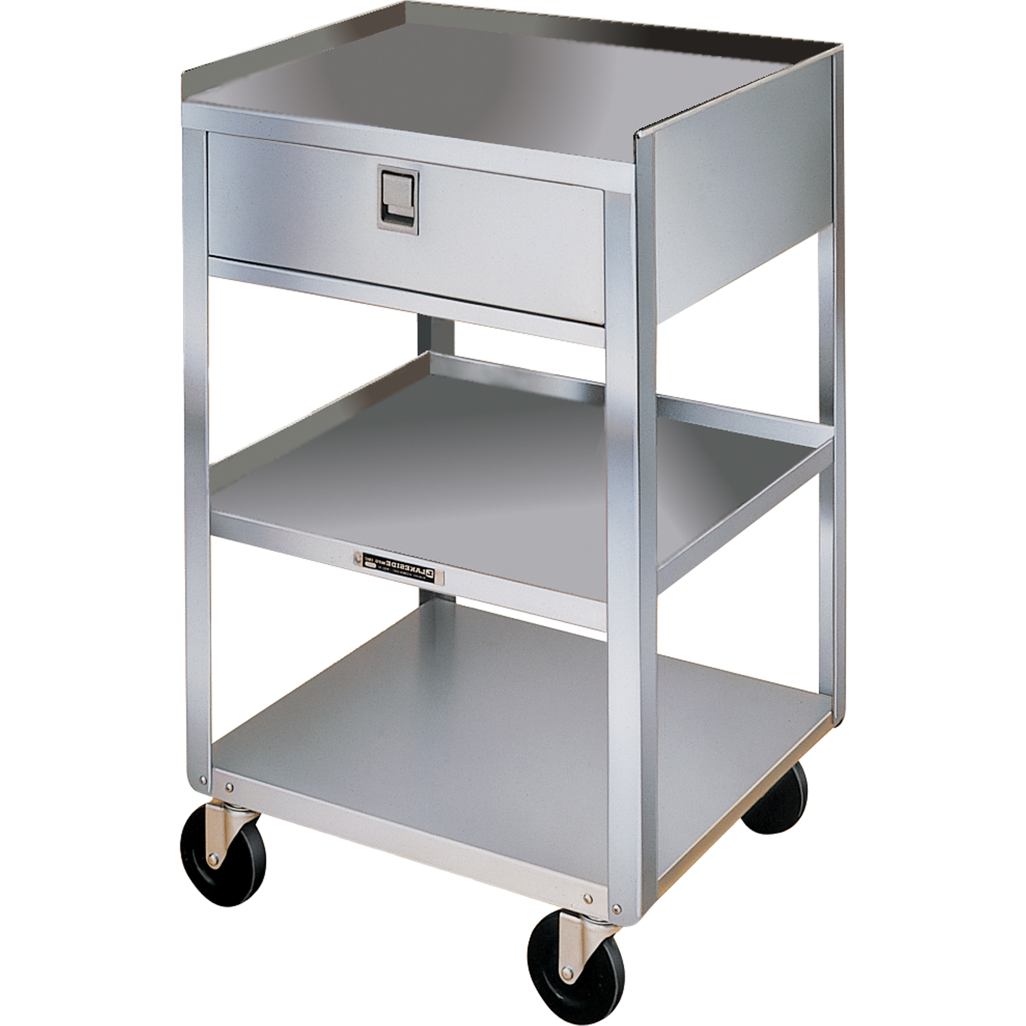 Supports en acier inoxydable pour équipement, 300 lb Capacité, Acier inoxydable, 16-3/4" x la, 30-1/8" x ha, 18-3/4" p, 1 tirroirs