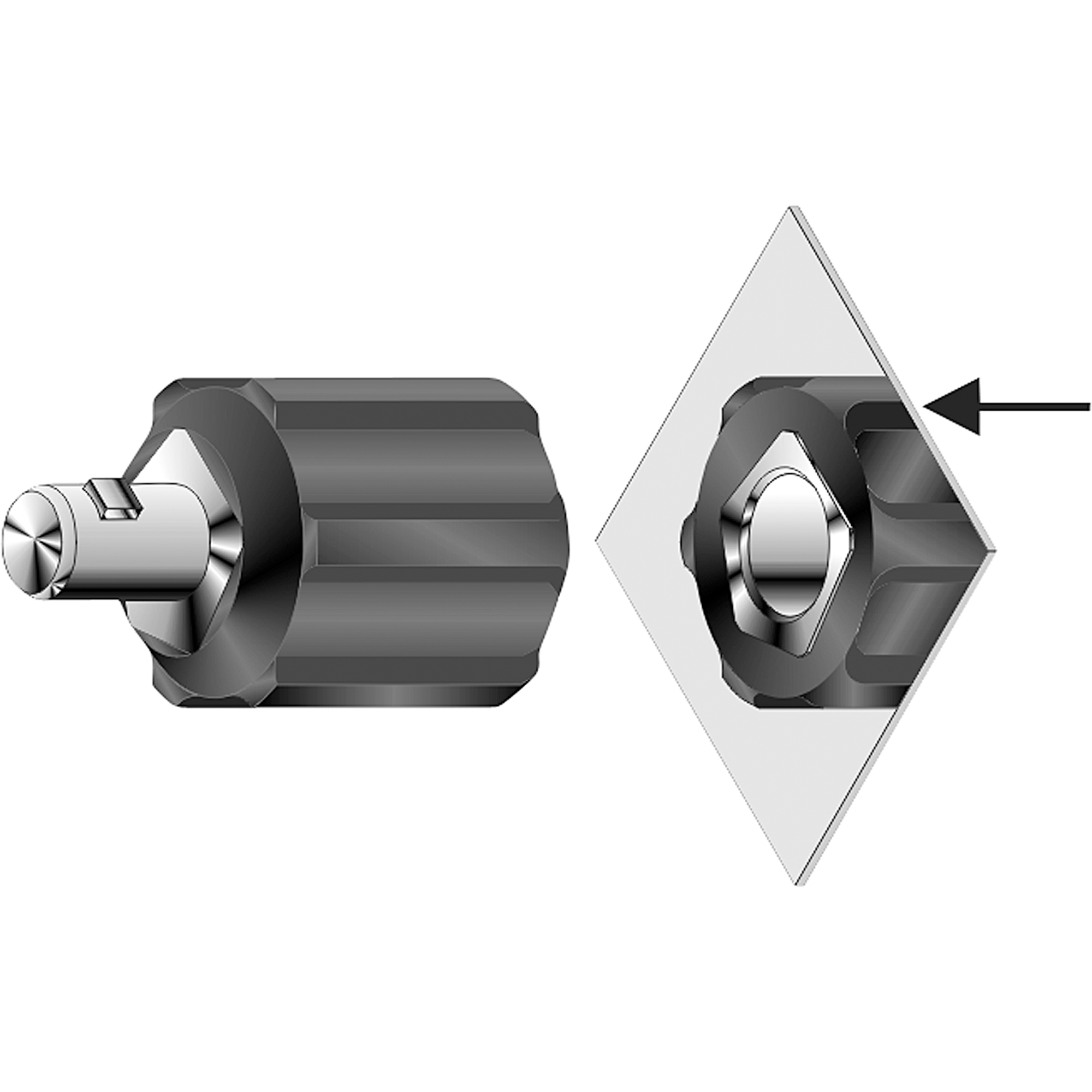 ADAPTAT 1 PIECE DINSE MALE LC-40/LC-10 FEMELLE