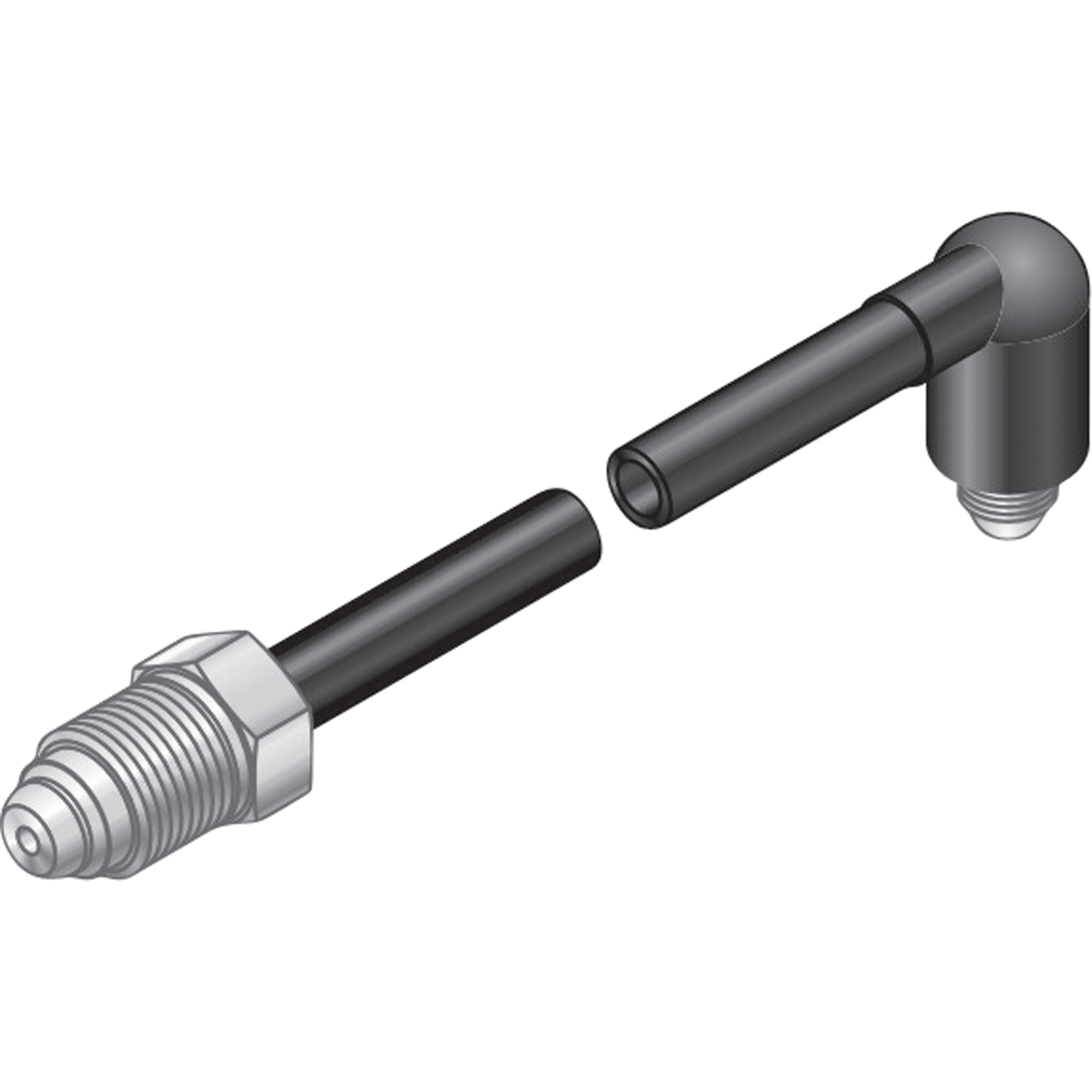 TUYAU GAZ,5/8-18 RACCORD RH-96", NOIR