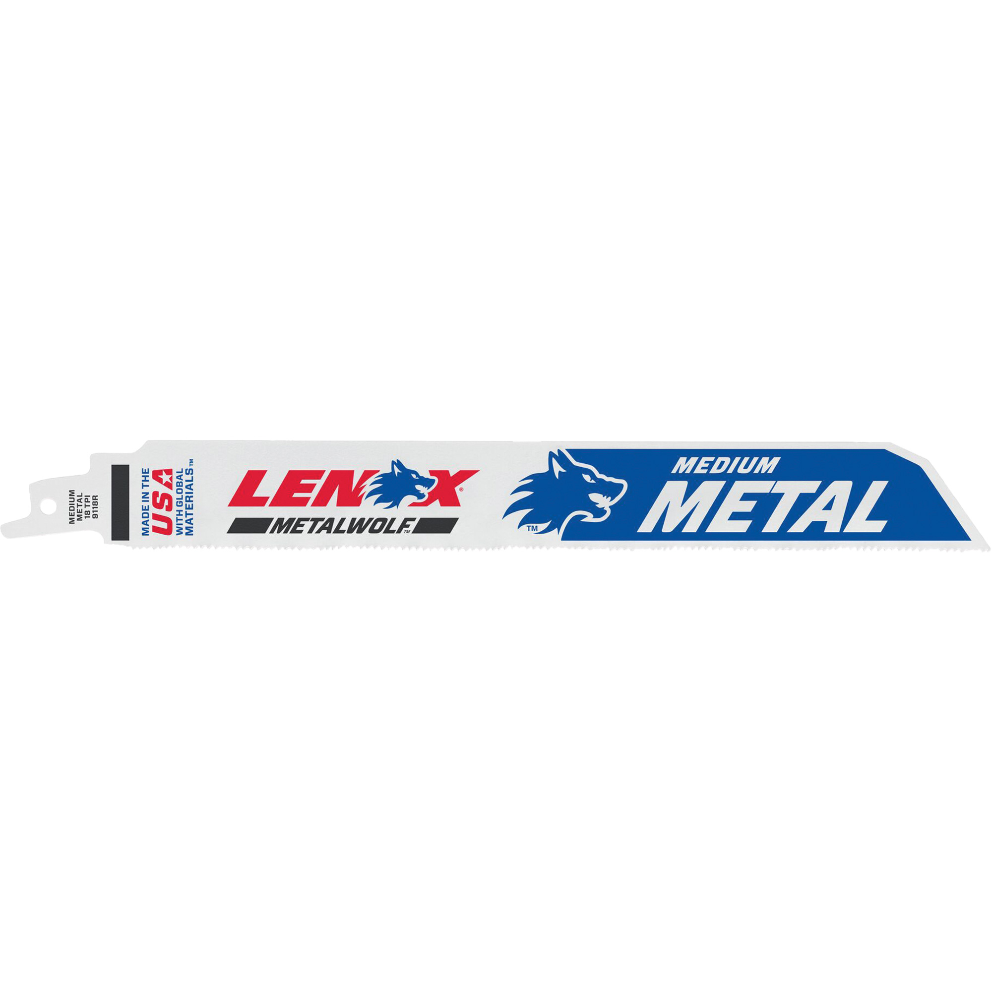 Lame de scie alternative, Bimétal, 18 Dents par pouce, 9" lo x 1" la