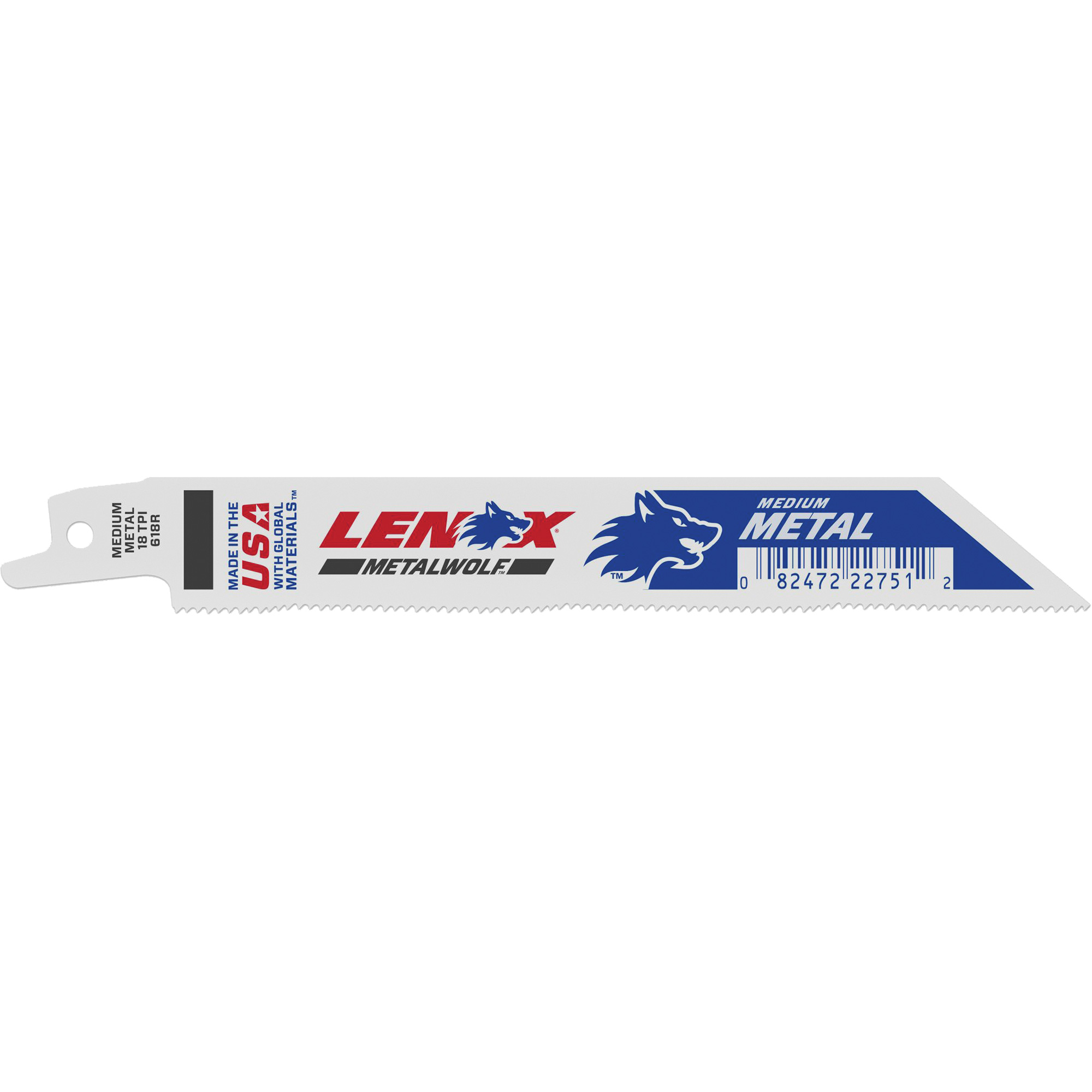 Lame de scie alternative LenoxMD, Bimétal, 18 Dents par pouce, 6" lo x 3/4" la