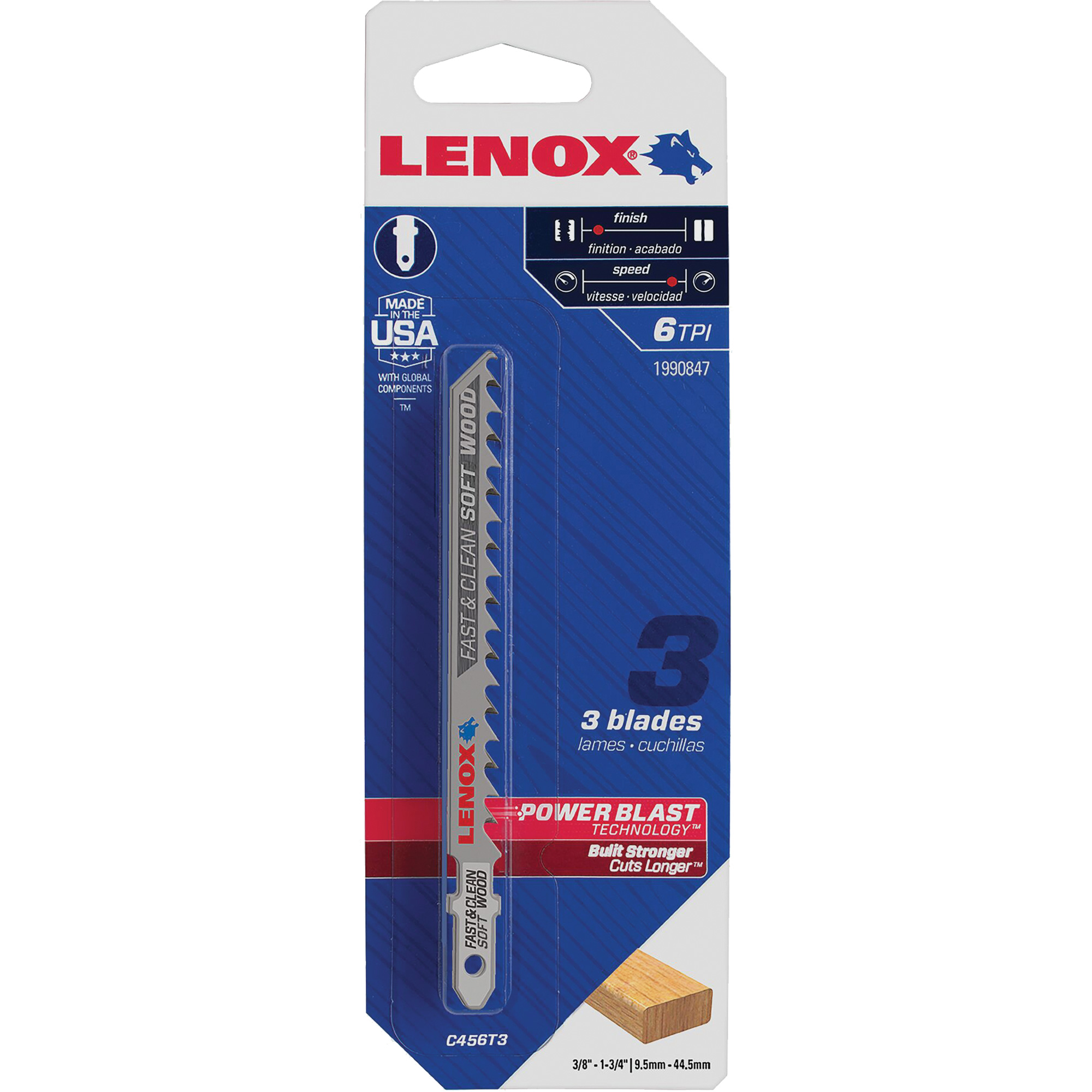 Lame de scie sauteuse pour coupe nette, Bimétal, Tige en T, 4" lo, 6 dents par pouce