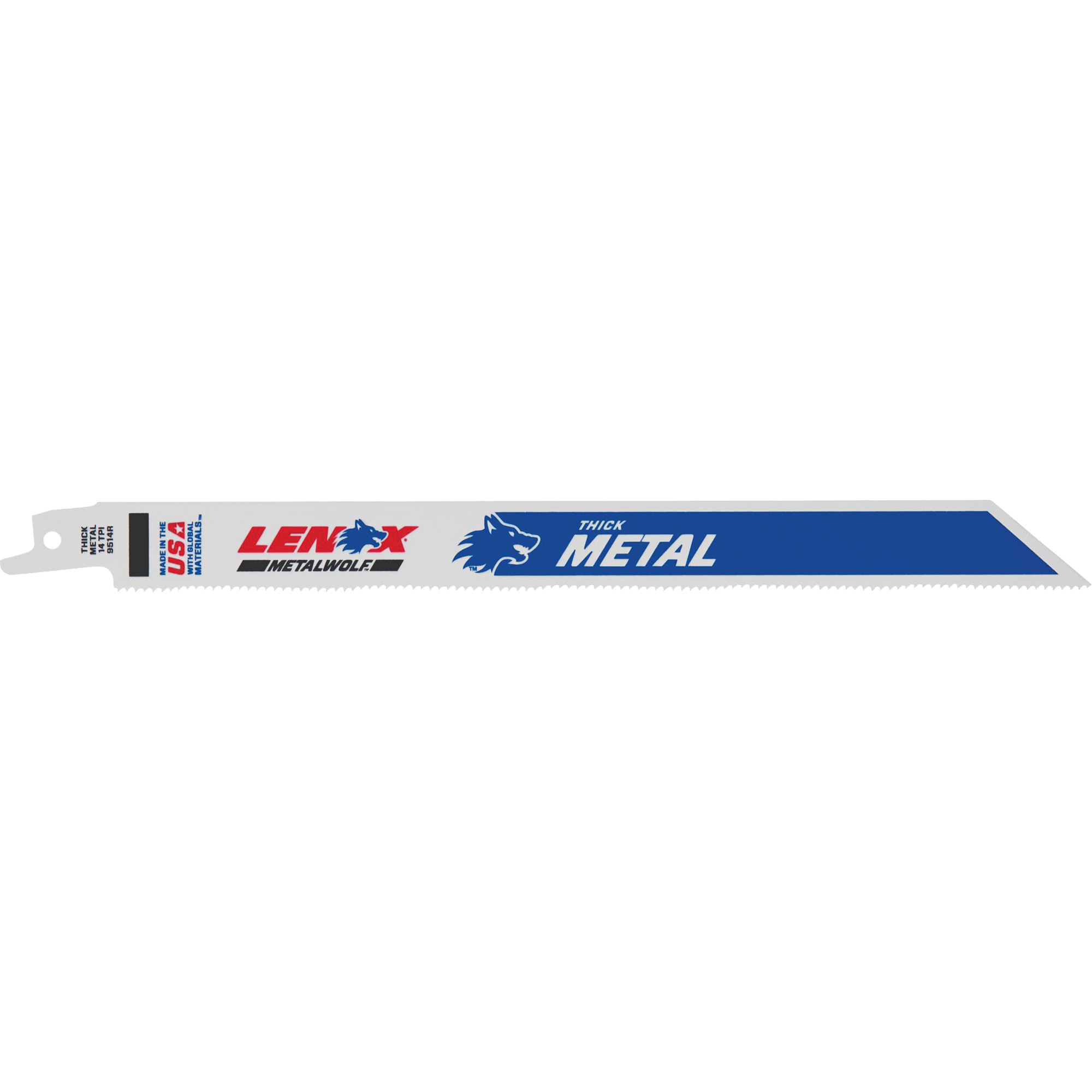 Lames de scie alternative pour le métal, Bimétal, 14 Dents par pouce, 9" lo x 3/4" la