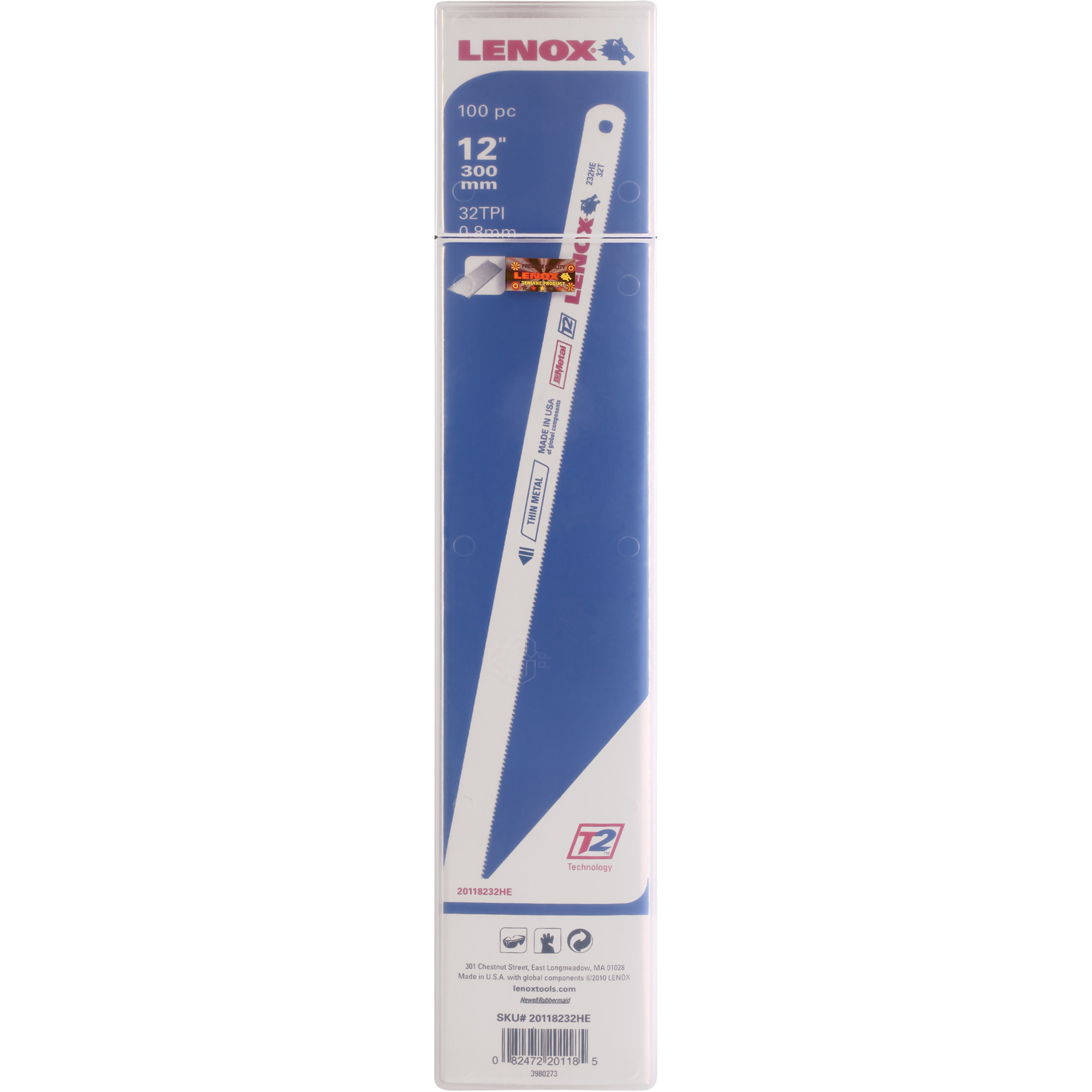 Lames pour scie à métaux, Bimétal, 12" lo, 32 dents par pouce