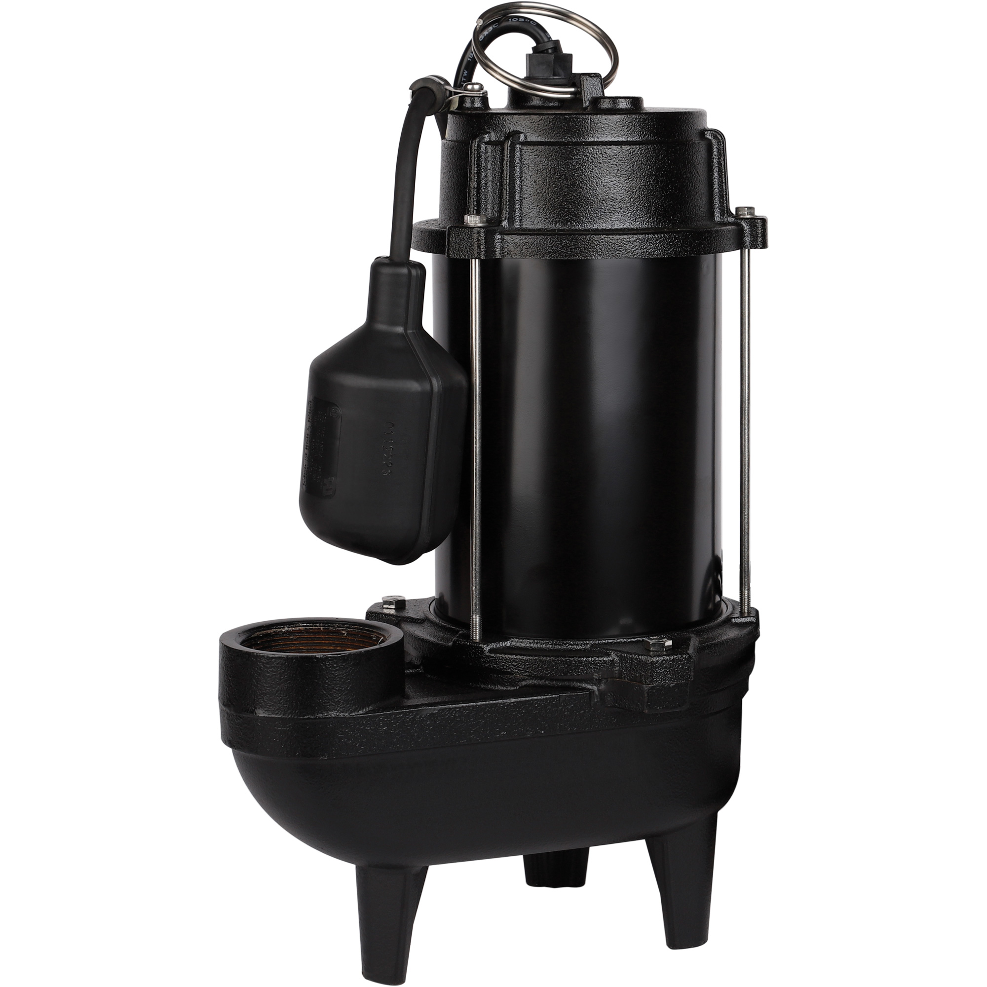 Pompe d'effluent en fonte, 4800 gal./h, 120 V, 7,8 A, 1/2 CV
