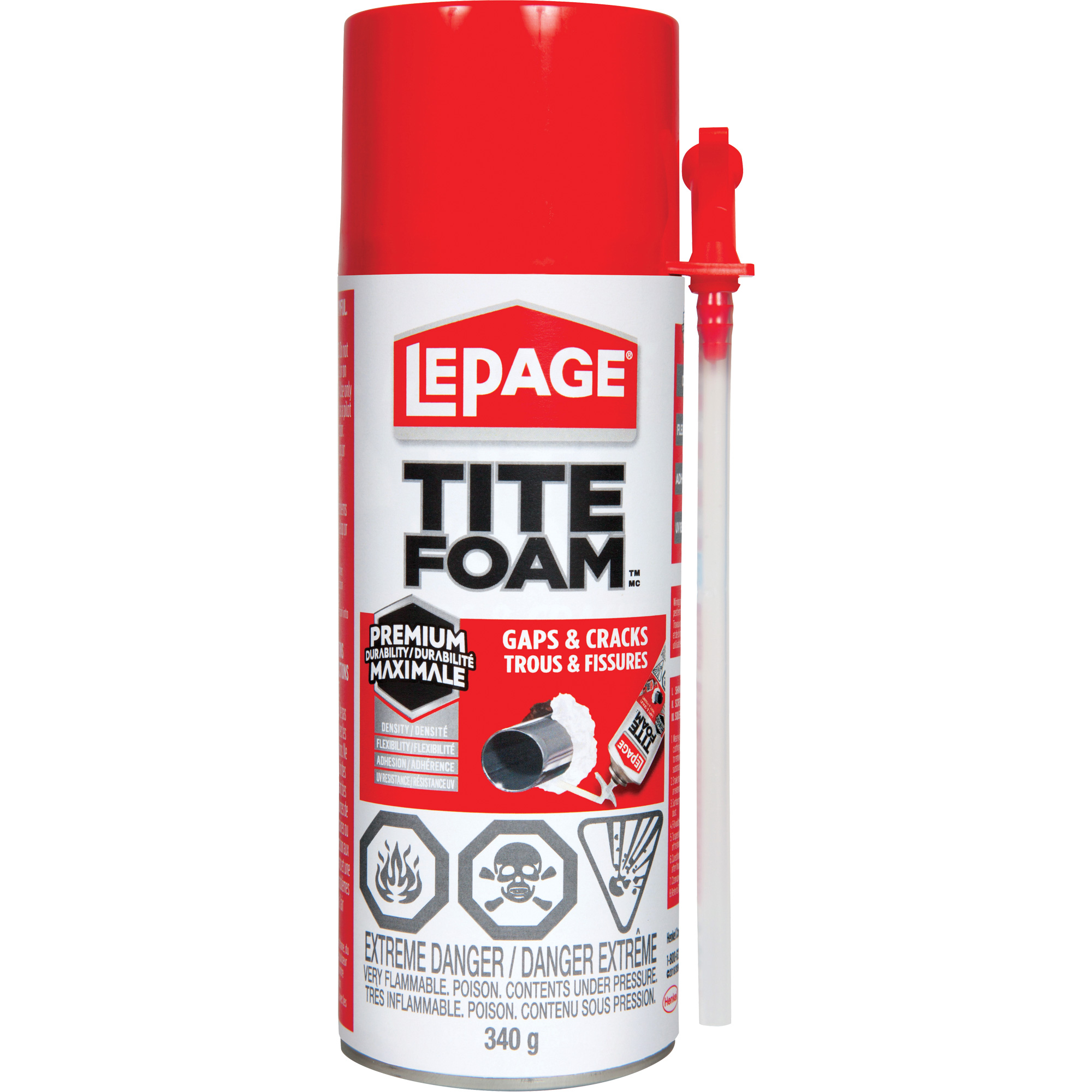 Scellant en mousse isolante pour trous & fissures Titefoam, Canette aérosol, Blanc