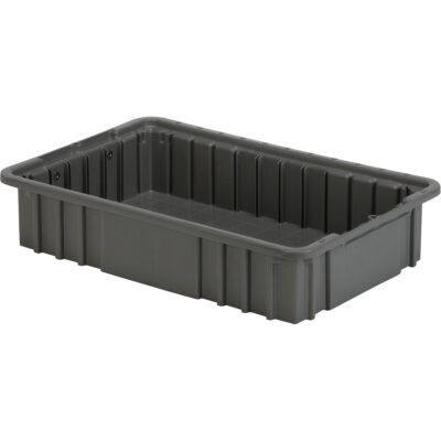 Contenant Divider Box, Polyéthylène, 15,5" la x 9,9" p x 3,5" h, Gris