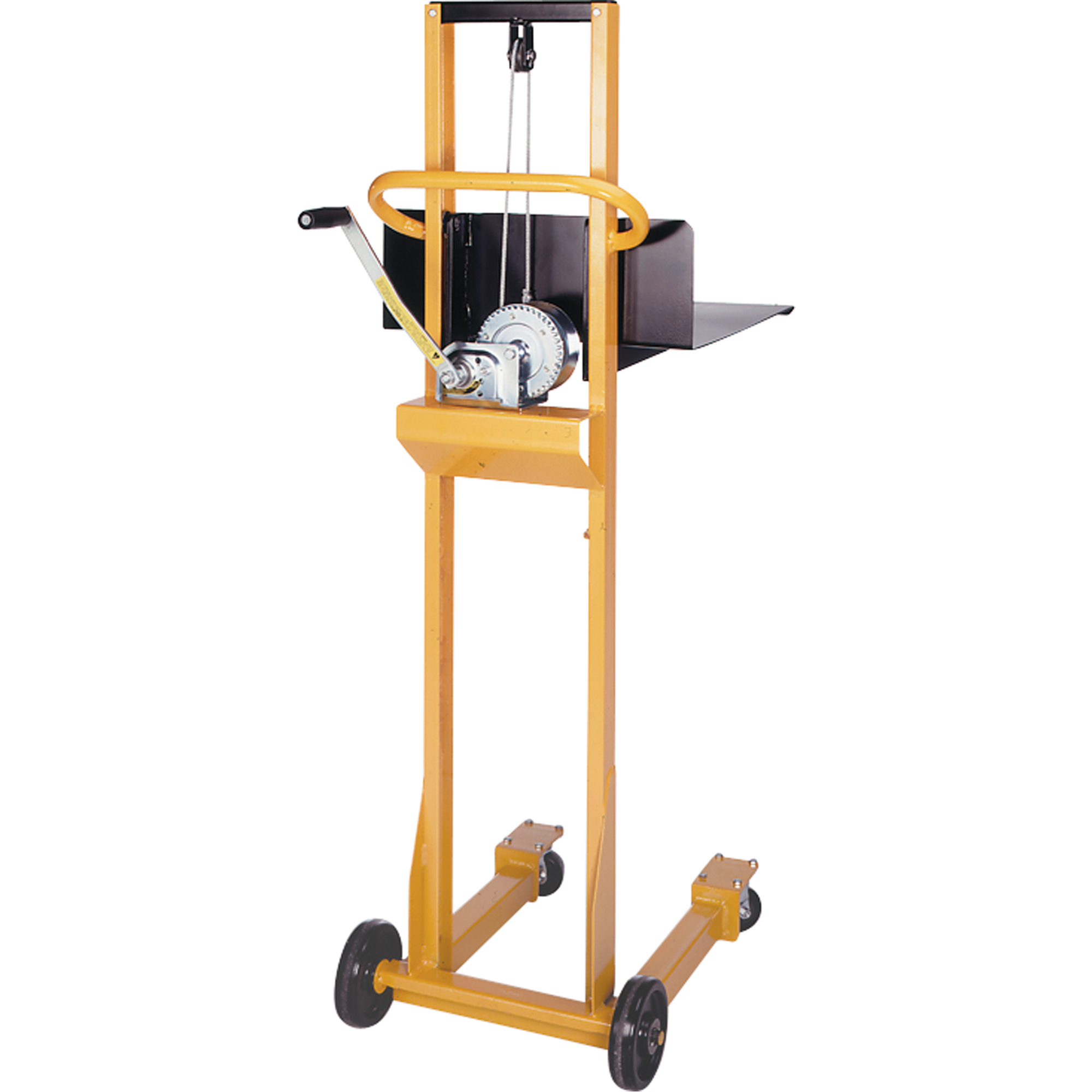 Empileur à plateforme Easy-Lift, Mécanisme Treuil manuel, Capacité de 500 lb, Levage max de 52"