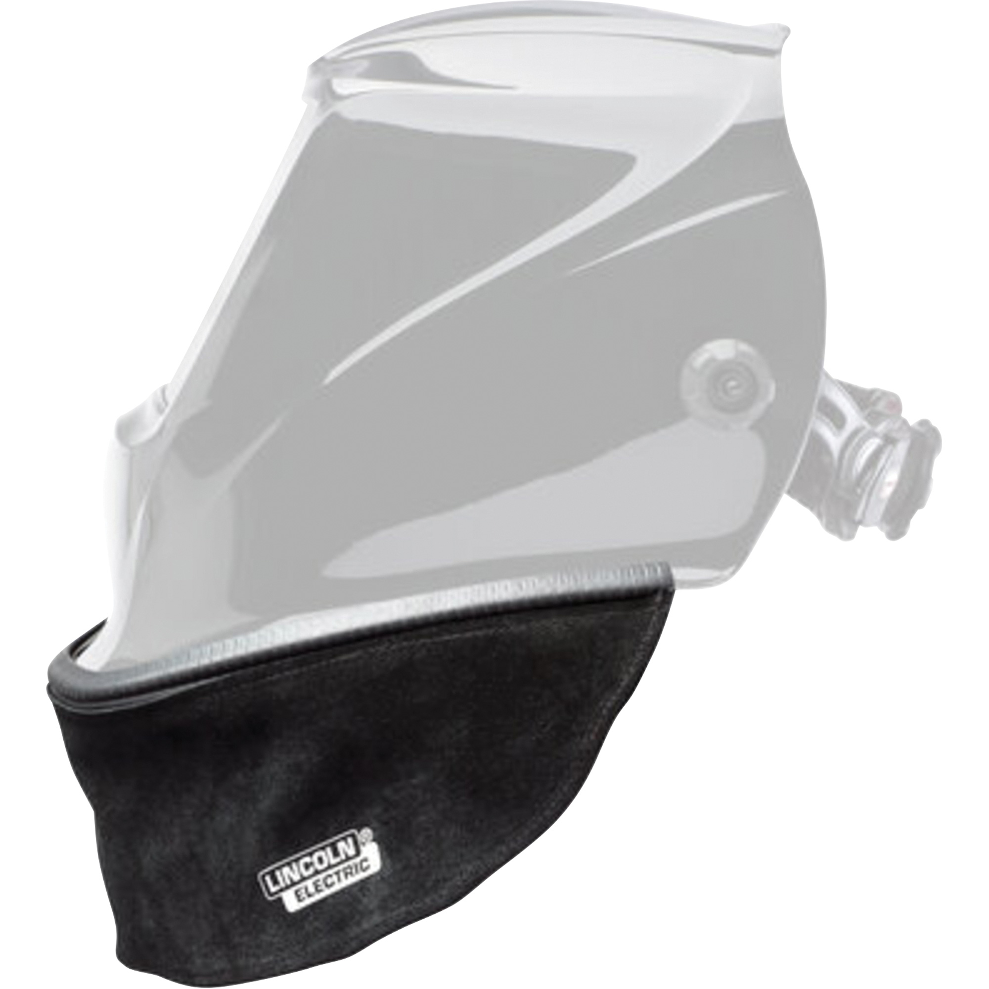 Bavette en cuir refendu pour casque avec joint à ajustement serré, Noir