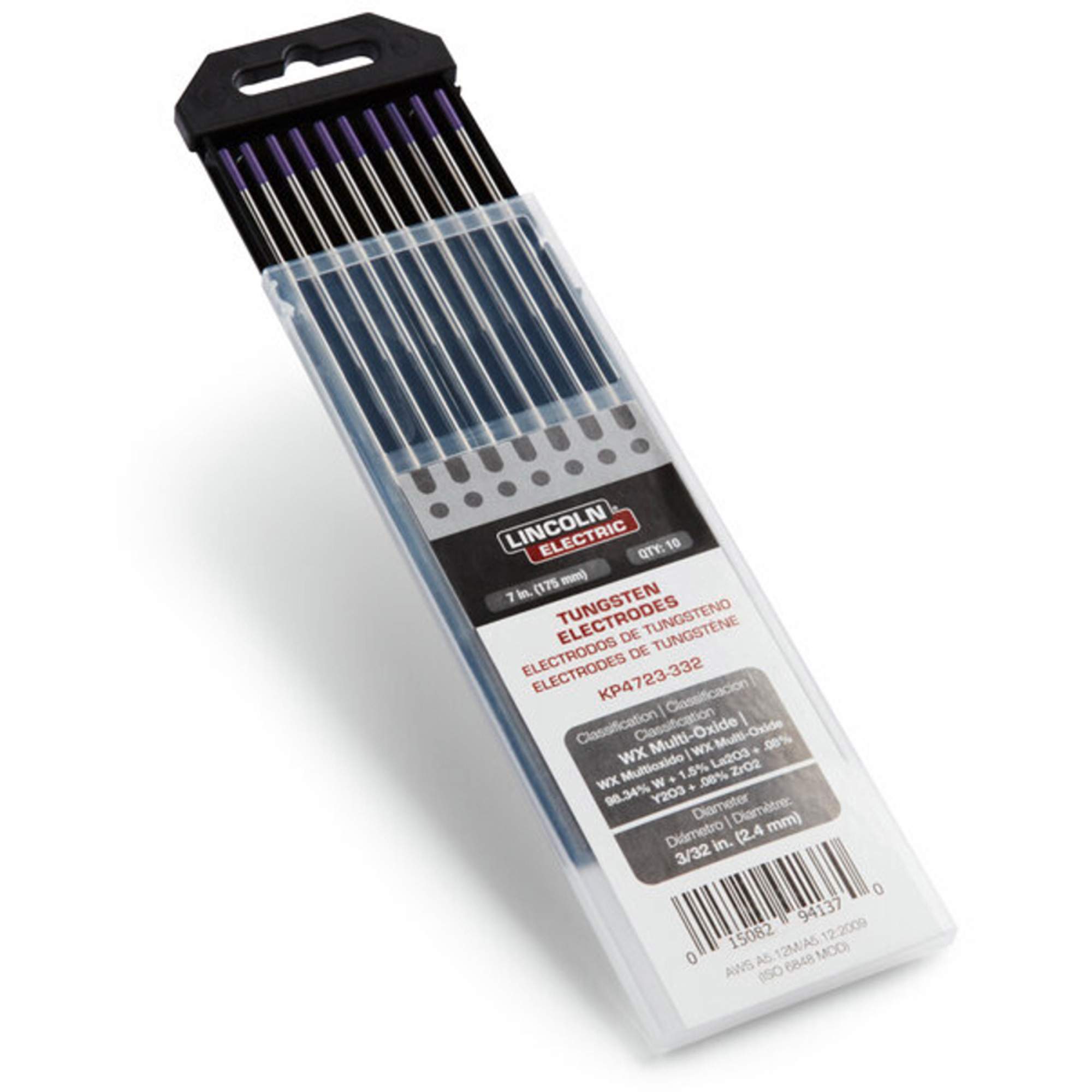 Électrodes de tungstène de première qualité WX Multi-Oxide, 3/32" dia. x 7" lo