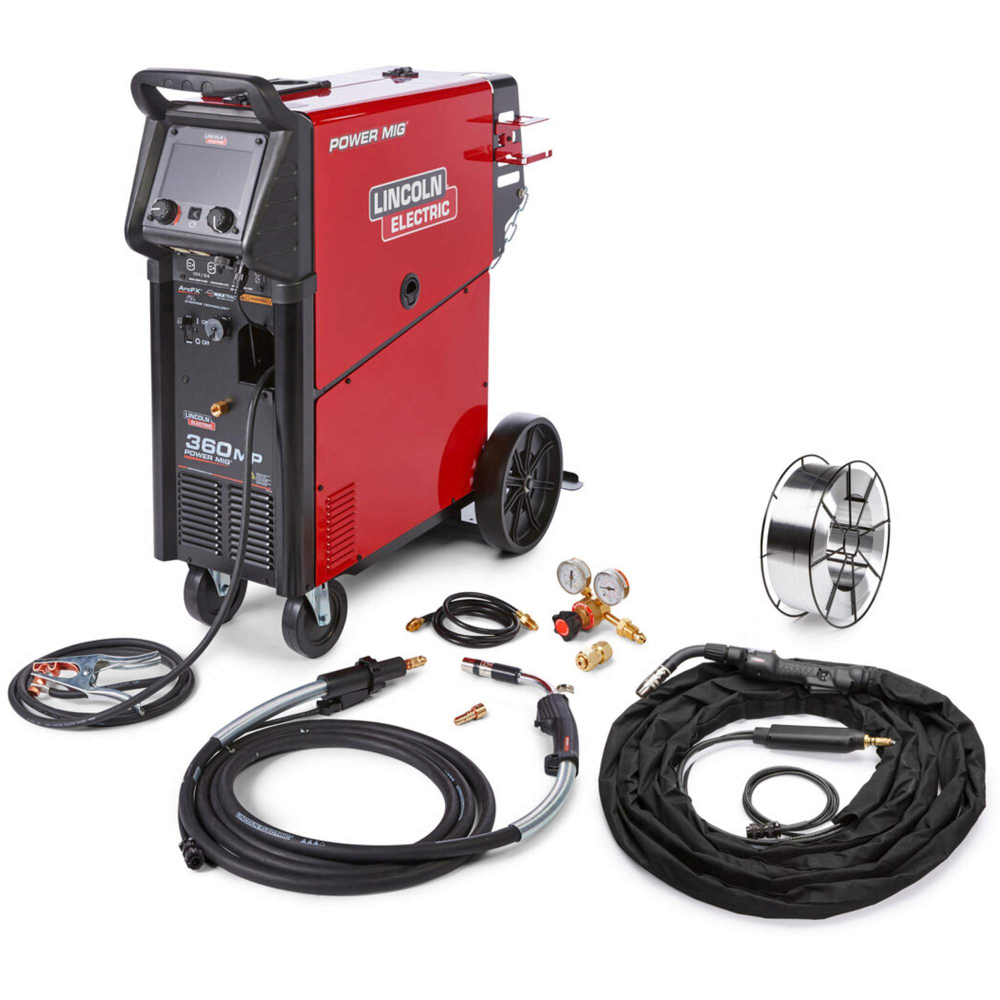 Machine à souder à gâchette avant pour aluminium One-PakMD POWER MIGMD 360MP pour remorque et fabrication générale, 208 V/230 V/460 V/575 V, 1 Ph, 50/60 Hz