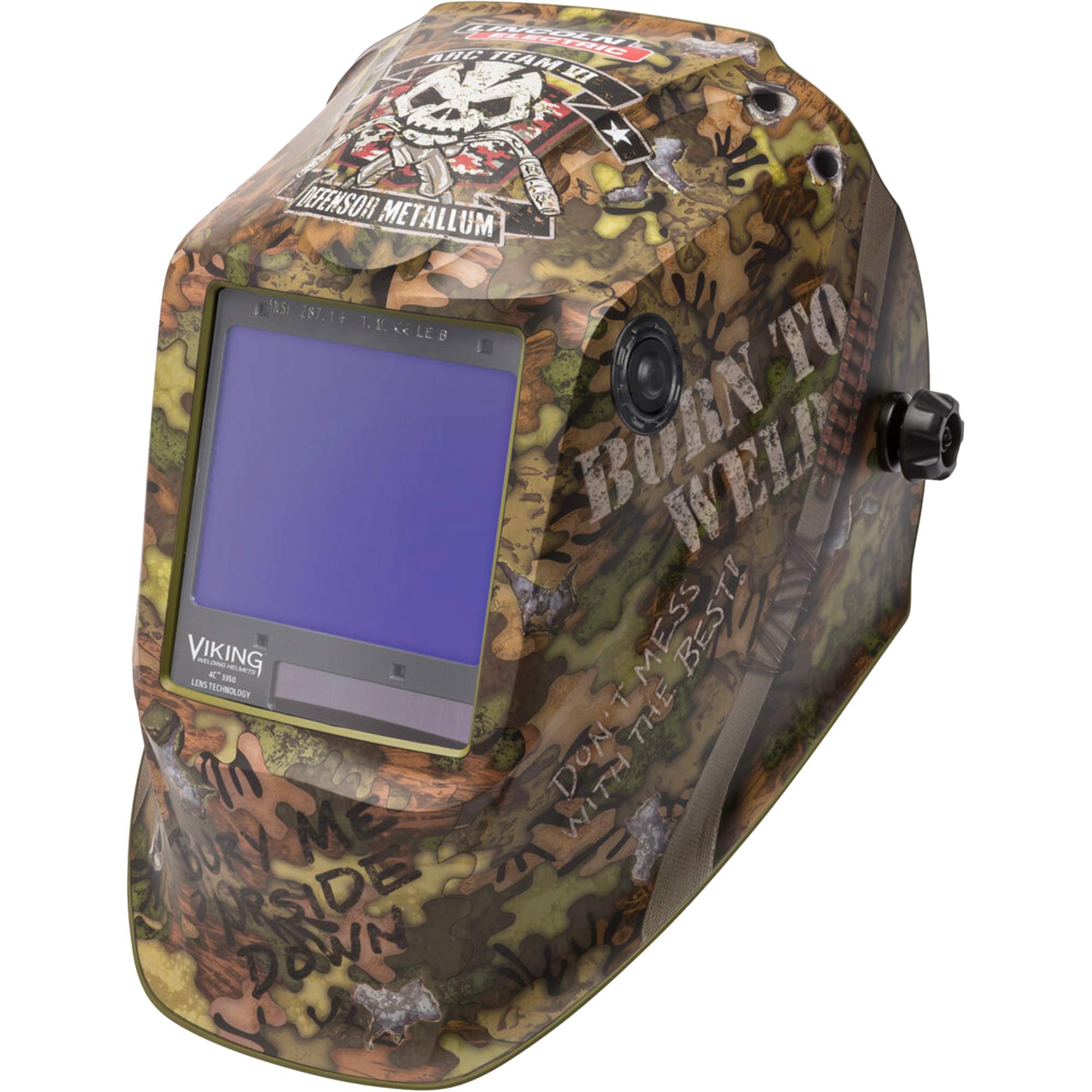 Masque de soudage VIKINGMC 3350 Born To WeldMC, 3,74" lo x 3,34" la Champ de vision, Teinte 5 - 13