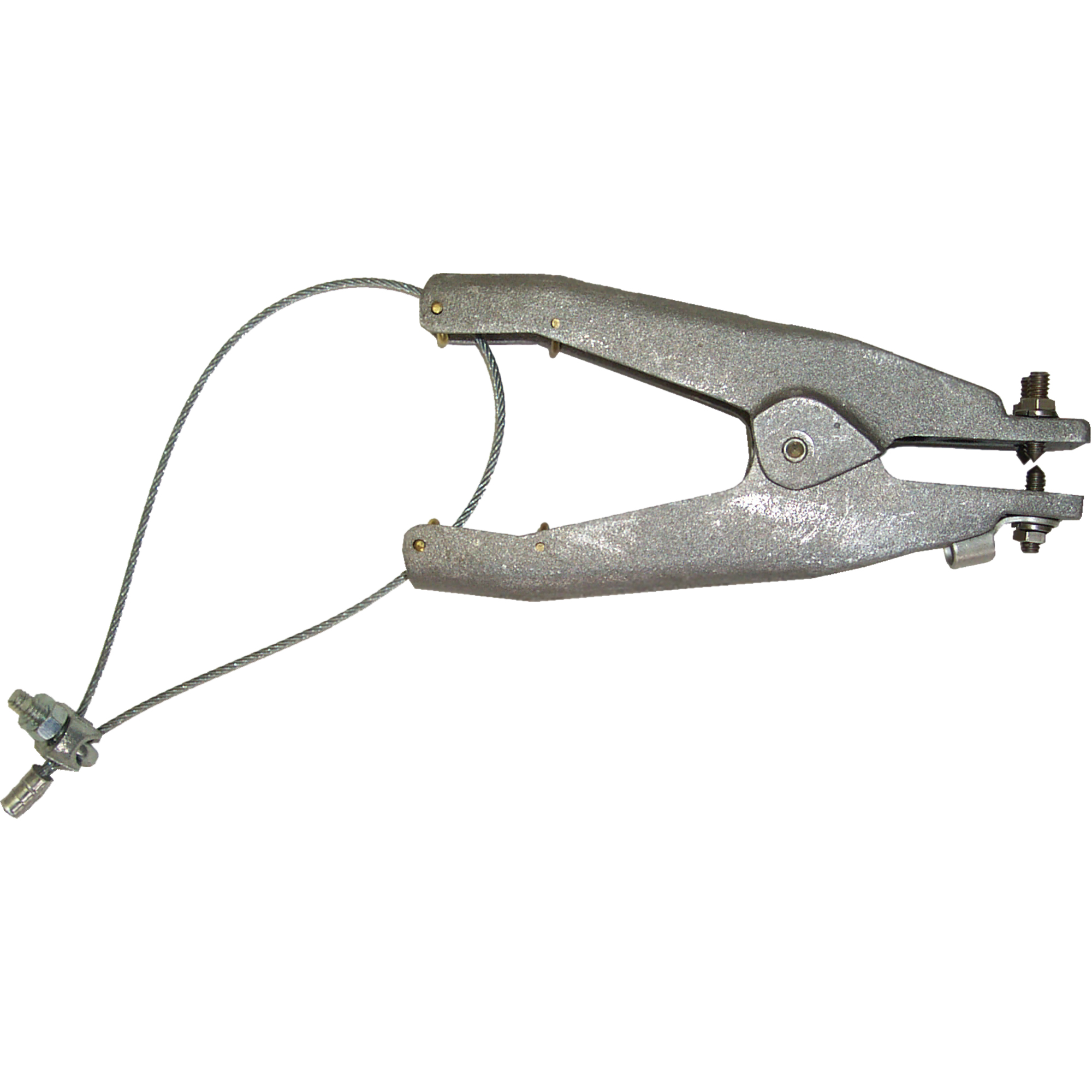 Prise de masse statique (série GAT), Corps en Aluminium coulé, Pointe style cuvette en Acier inoxydable, 1 pointe isolée Configuration, 1-1/4" Ouverture max.