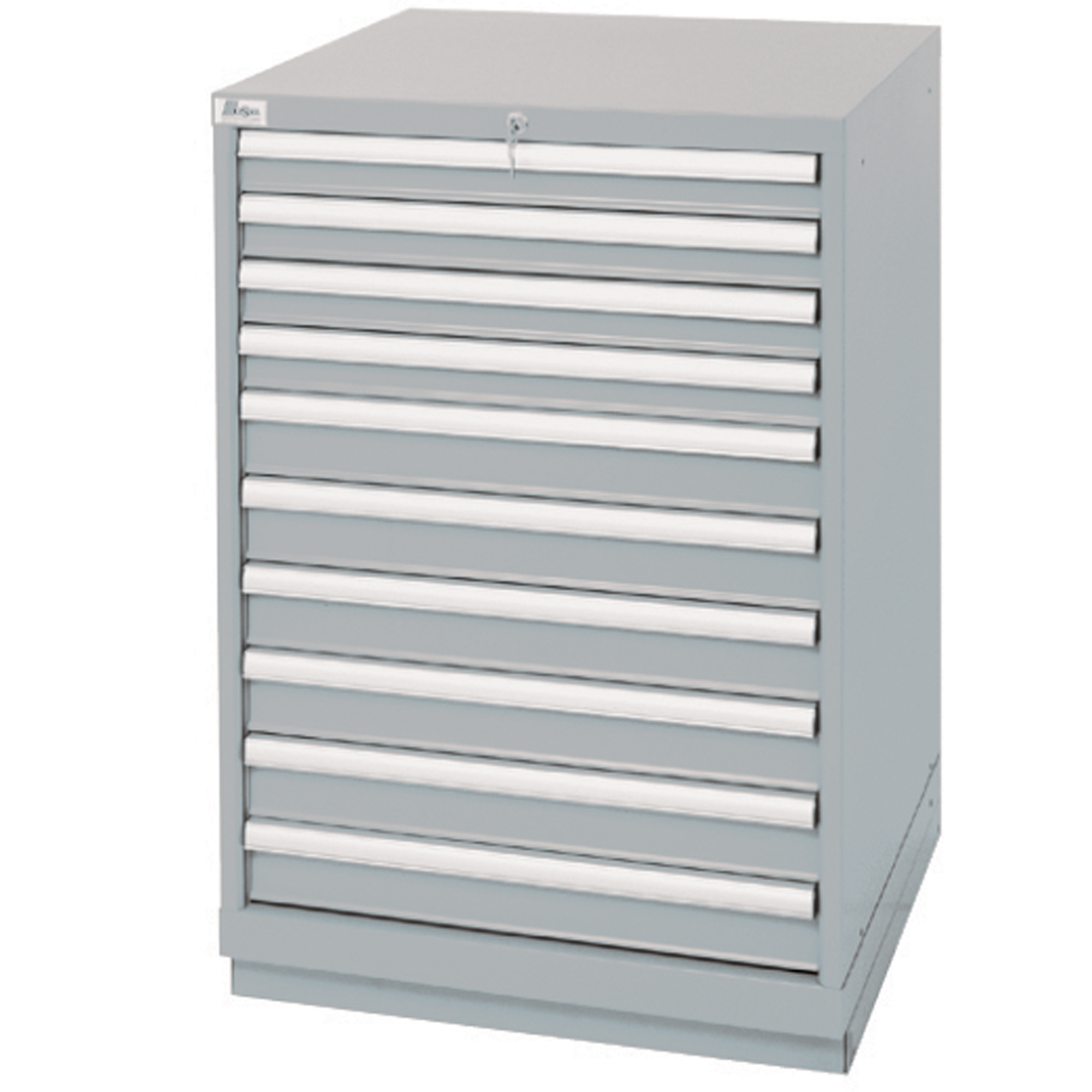 Armoires de rangement avec tiroirs, 10 tiroirs, 28-1/4" la x 28-1/2" p x 41-3/4" h, Gris